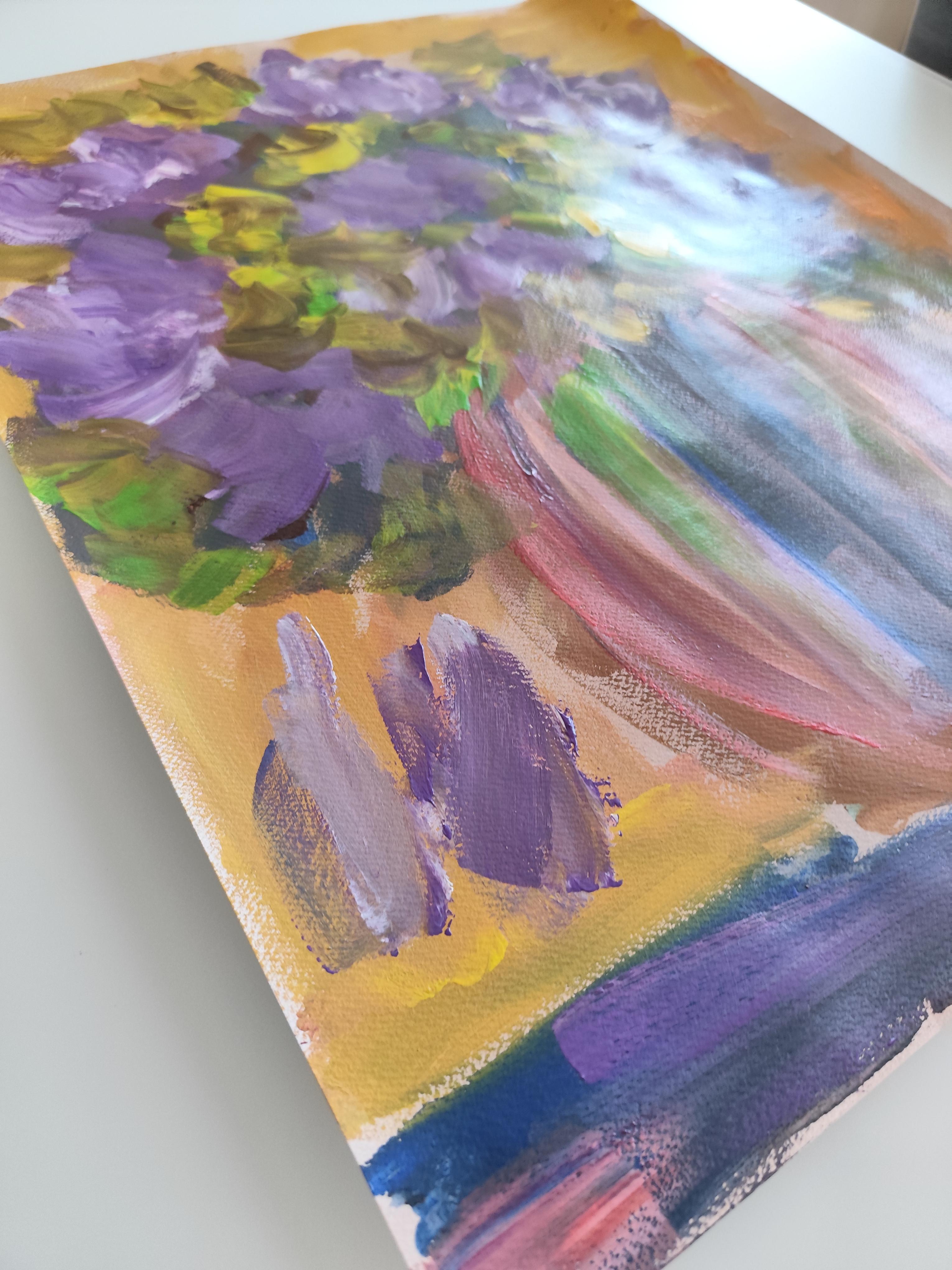 Pintura acrílica colorista expresiva contemporánea 