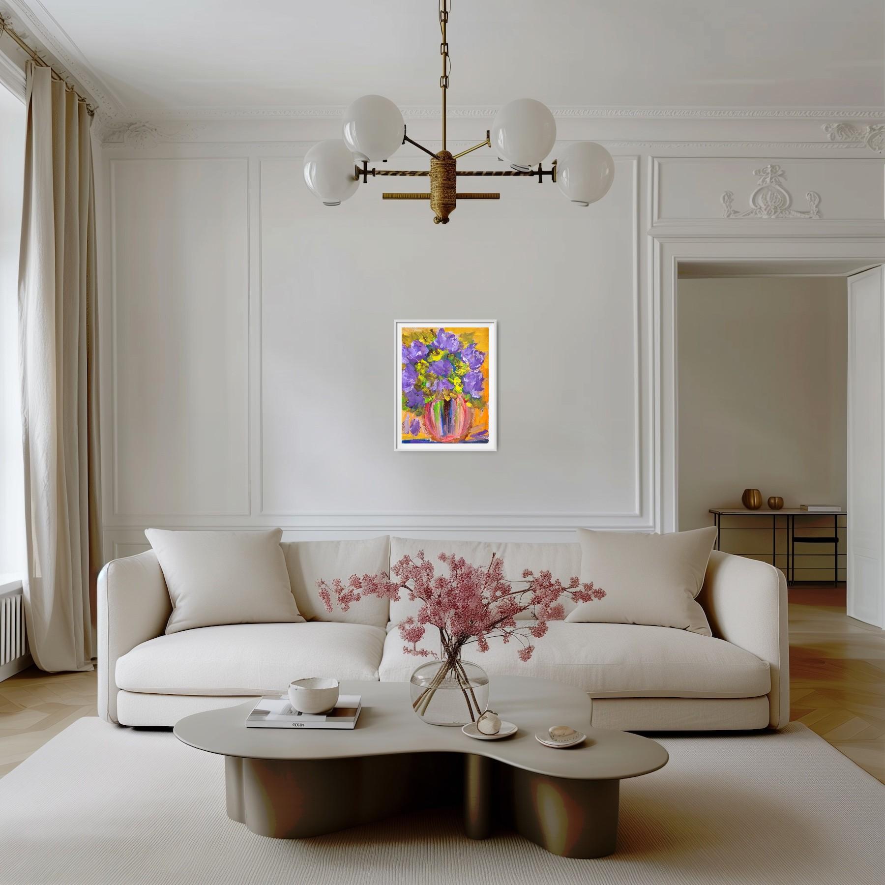 Pintura acrílica colorista expresiva contemporánea 