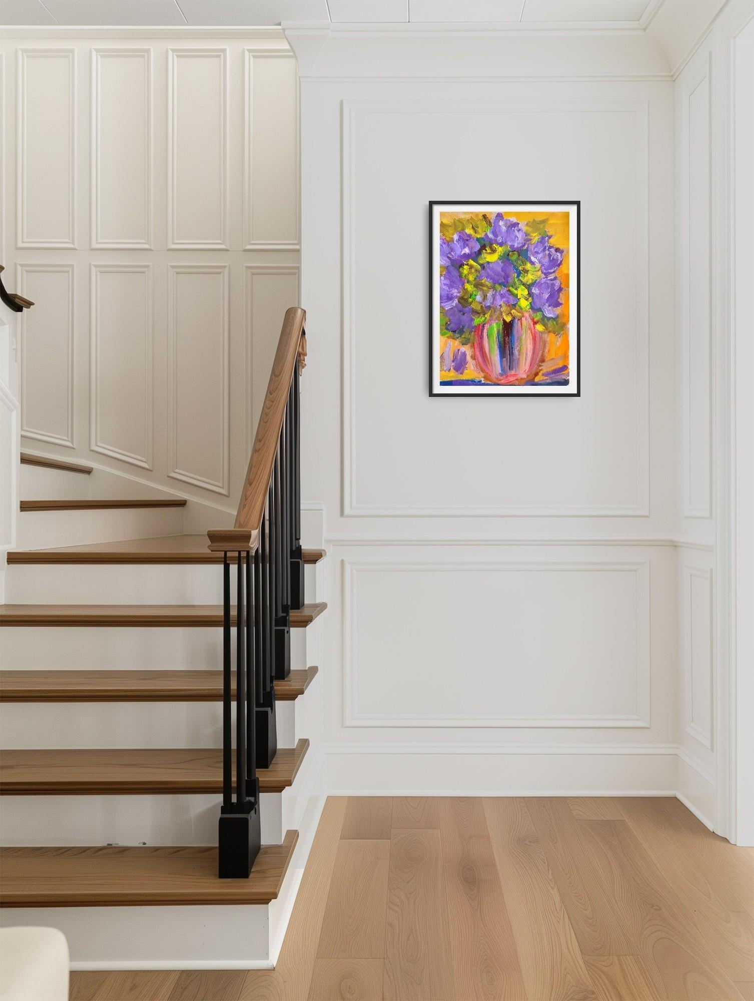 Pintura acrílica colorista expresiva contemporánea 