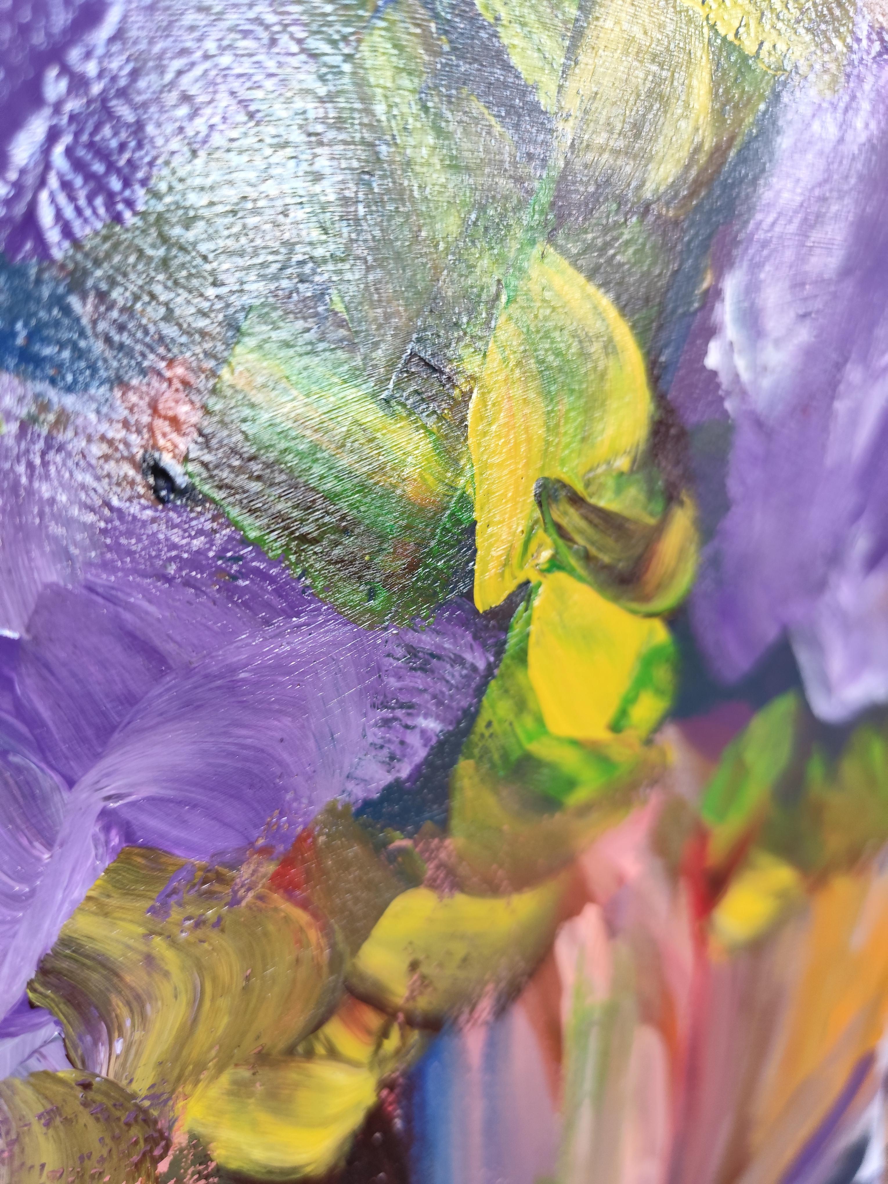 Pintura acrílica colorista expresiva contemporánea 