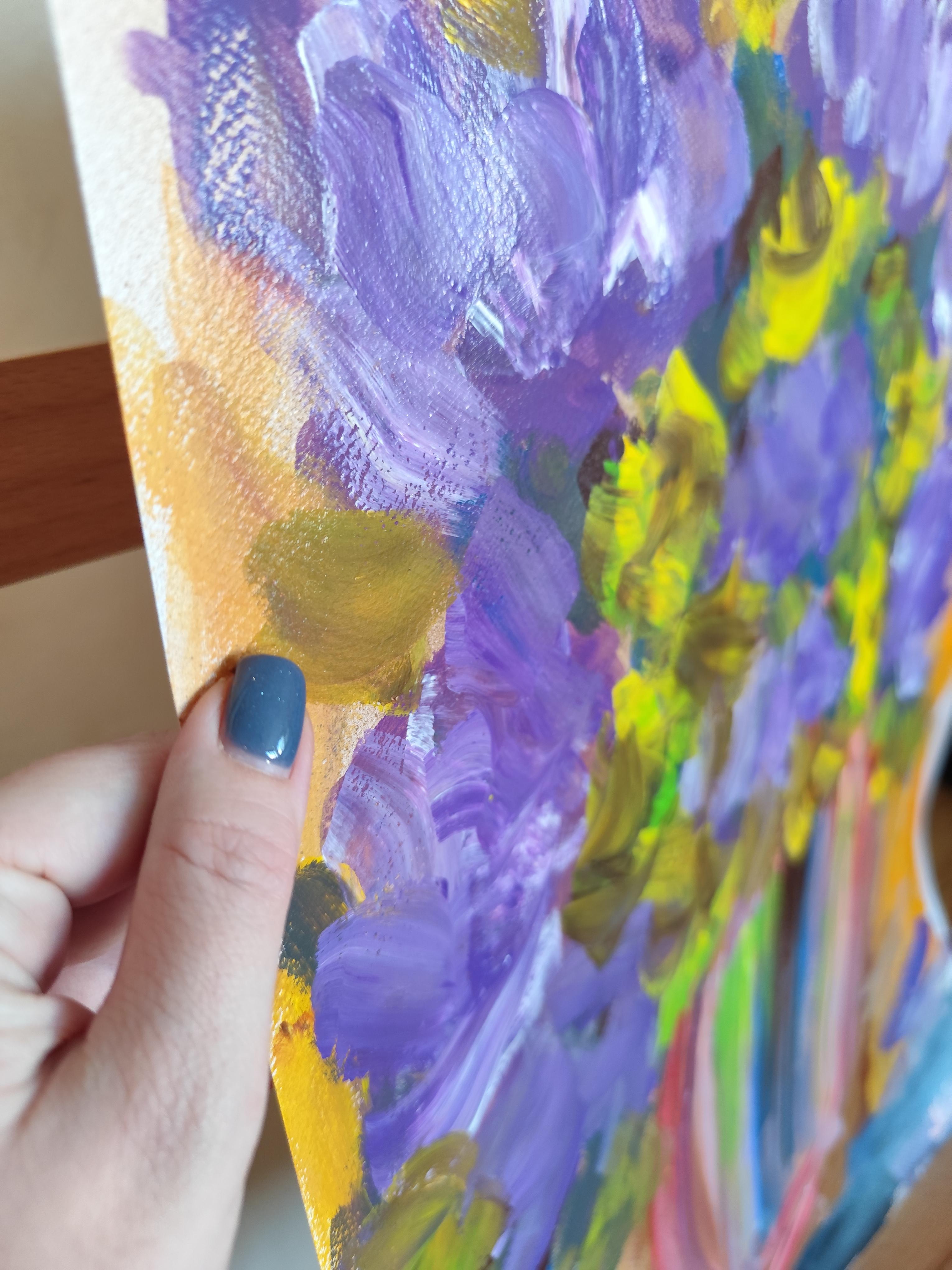 Pintura acrílica colorista expresiva contemporánea 