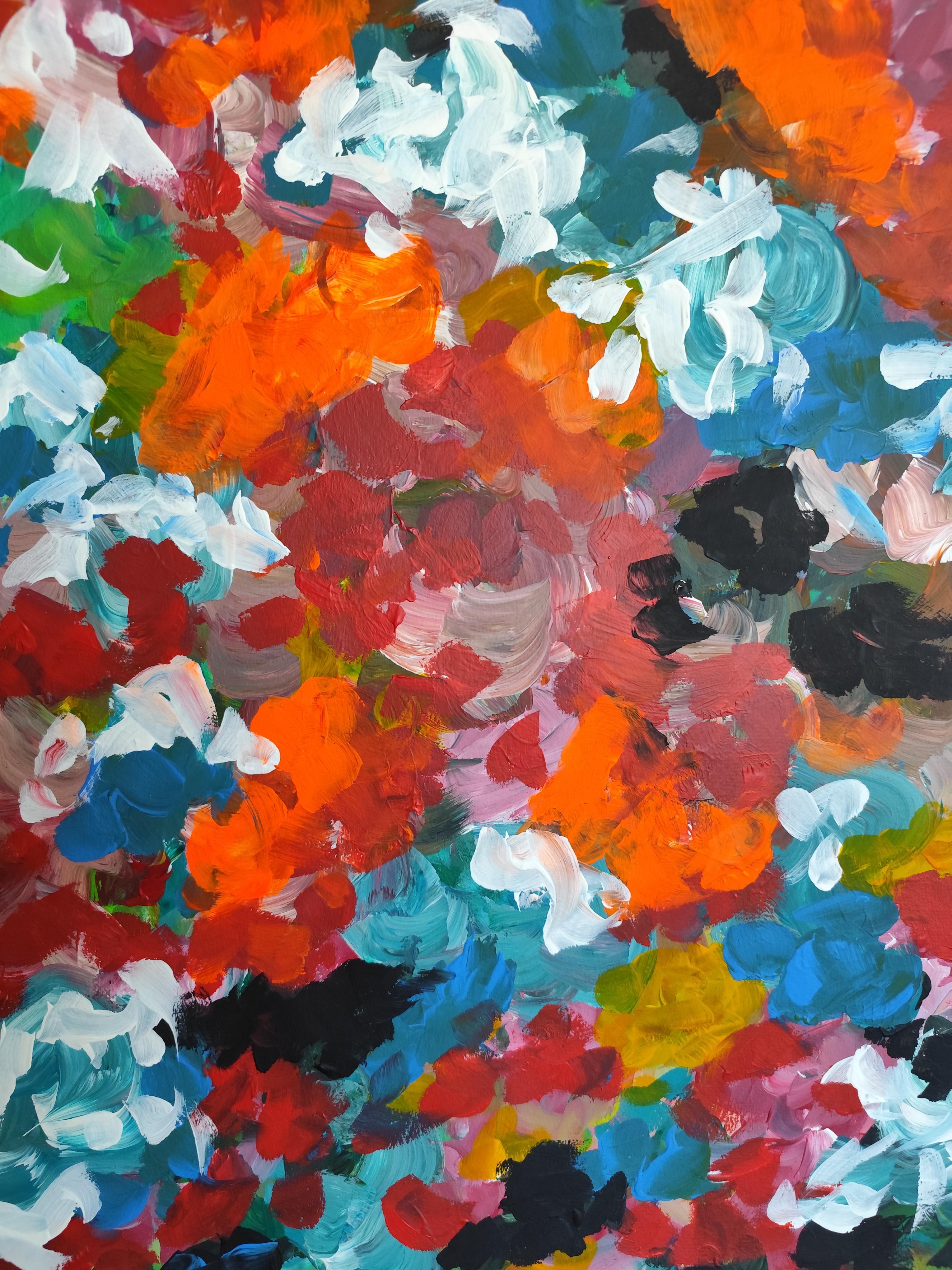 Pittura acrilica colorata ed espressiva contemporanea 