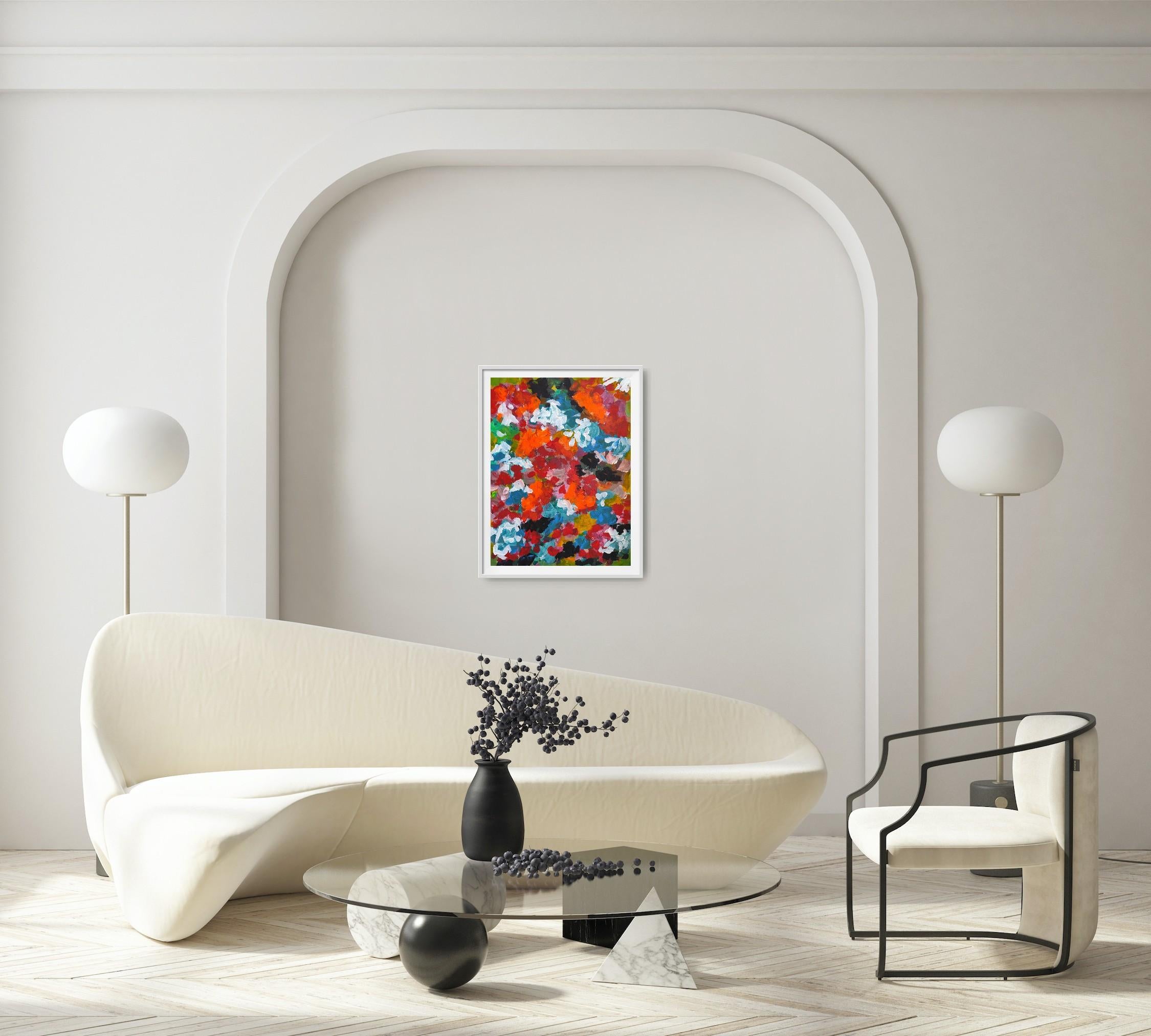 Pittura acrilica colorata ed espressiva contemporanea 
