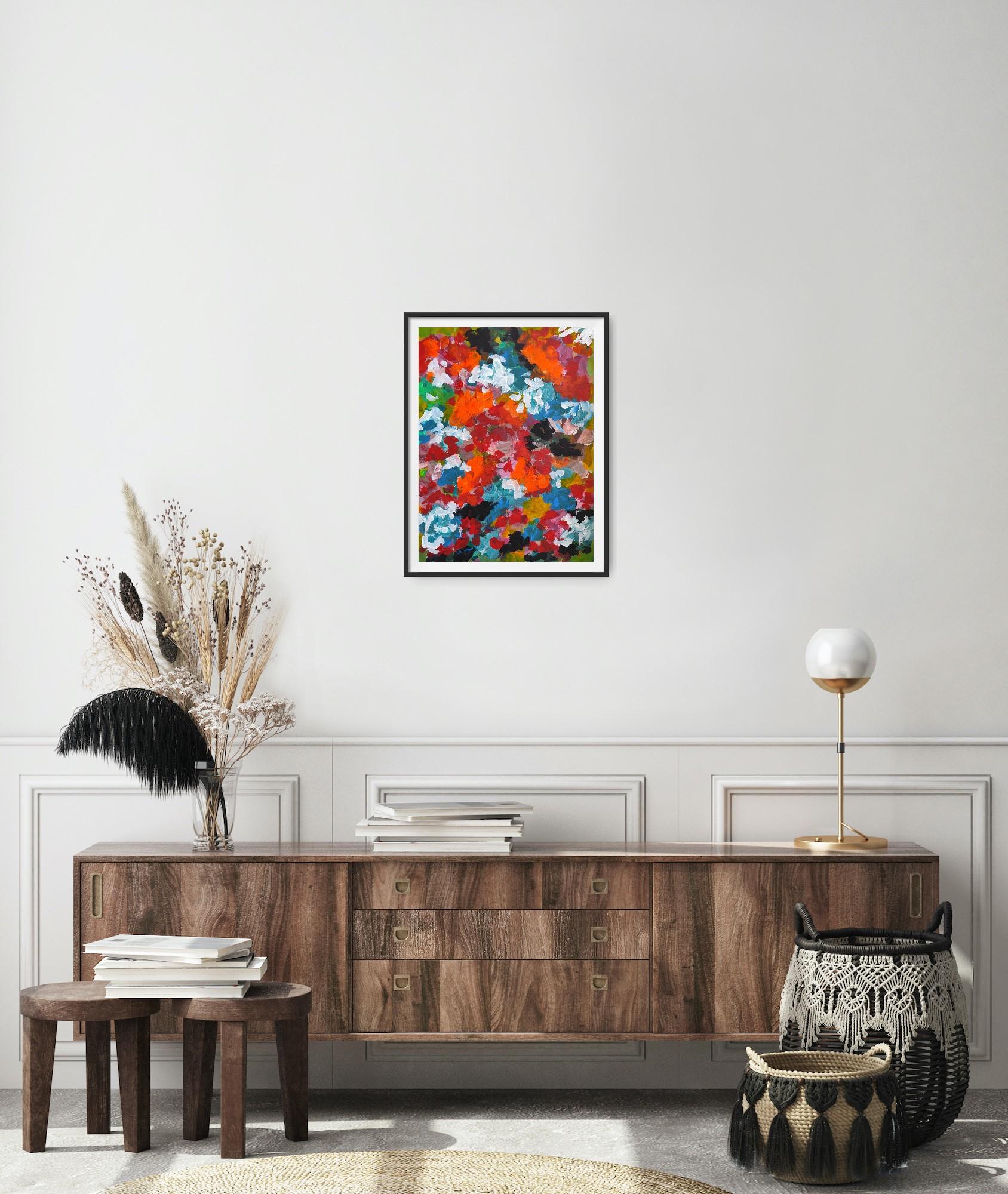Pittura acrilica colorata ed espressiva contemporanea 