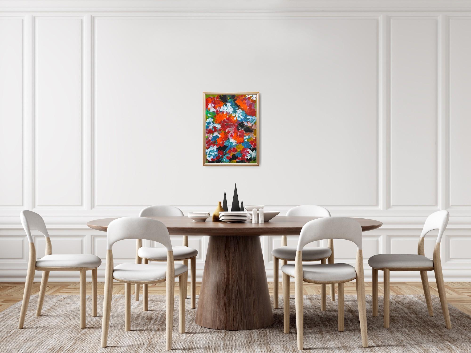 Pittura acrilica colorata ed espressiva contemporanea 