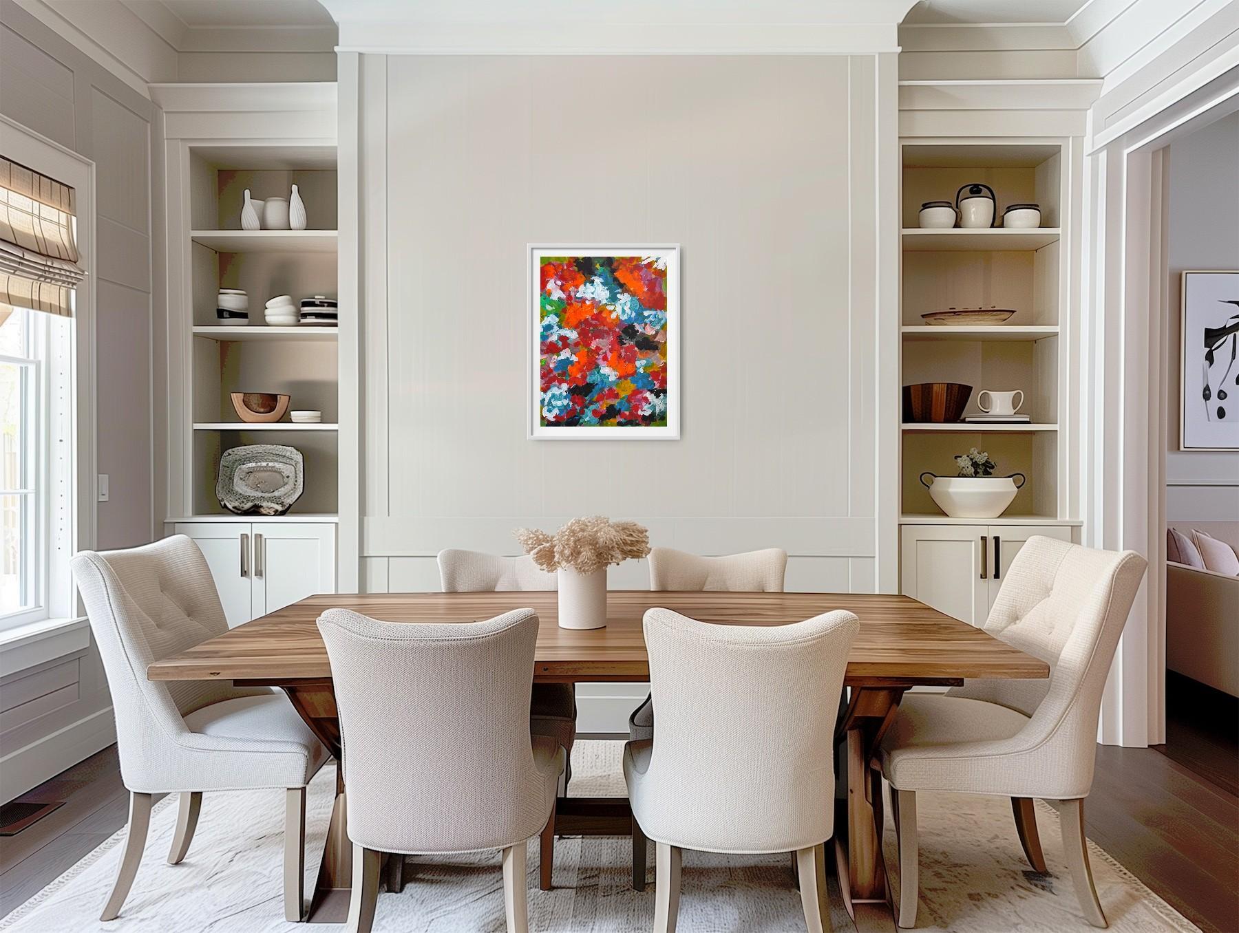 Pittura acrilica colorata ed espressiva contemporanea 