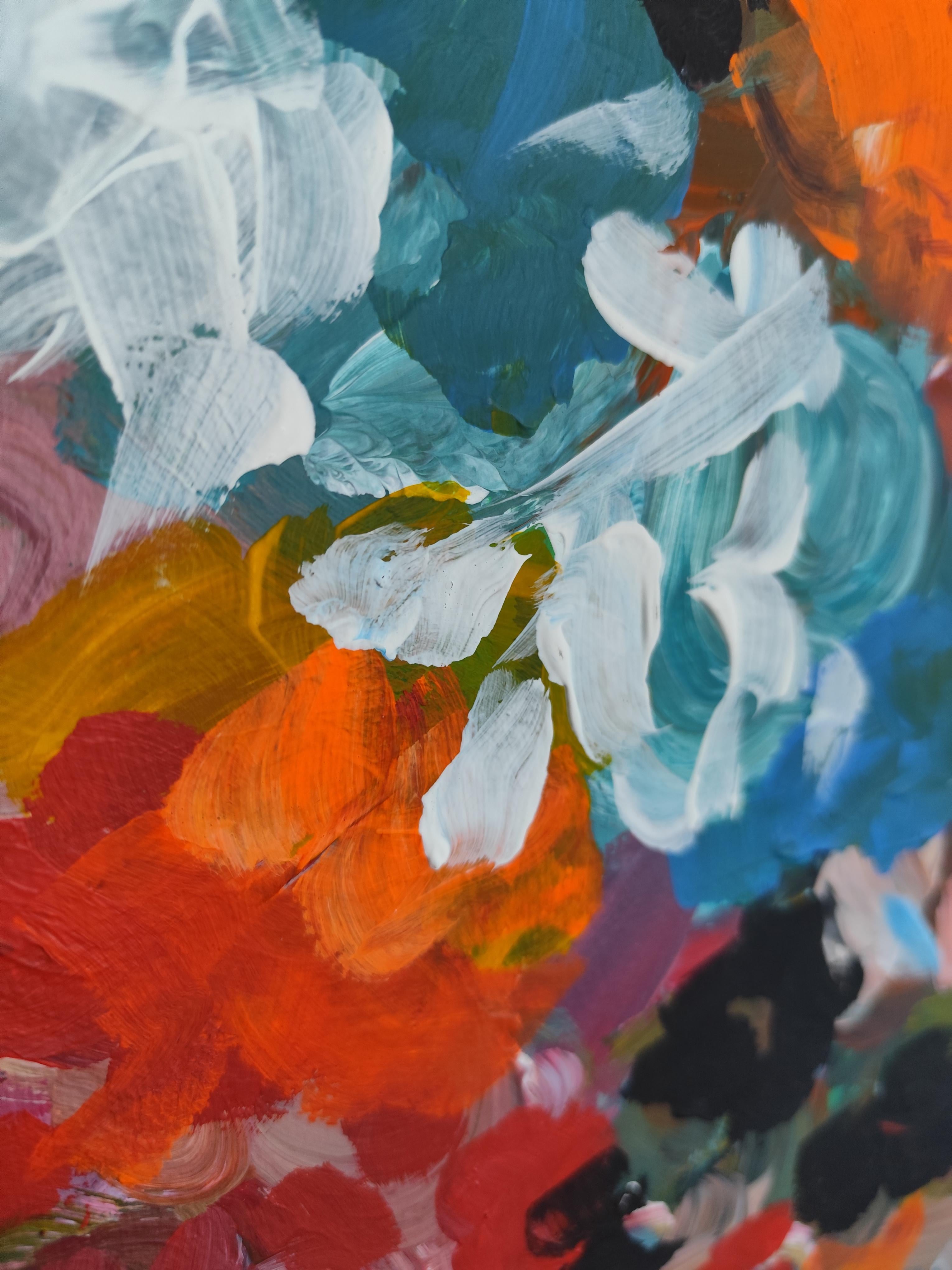Pittura acrilica colorata ed espressiva contemporanea 