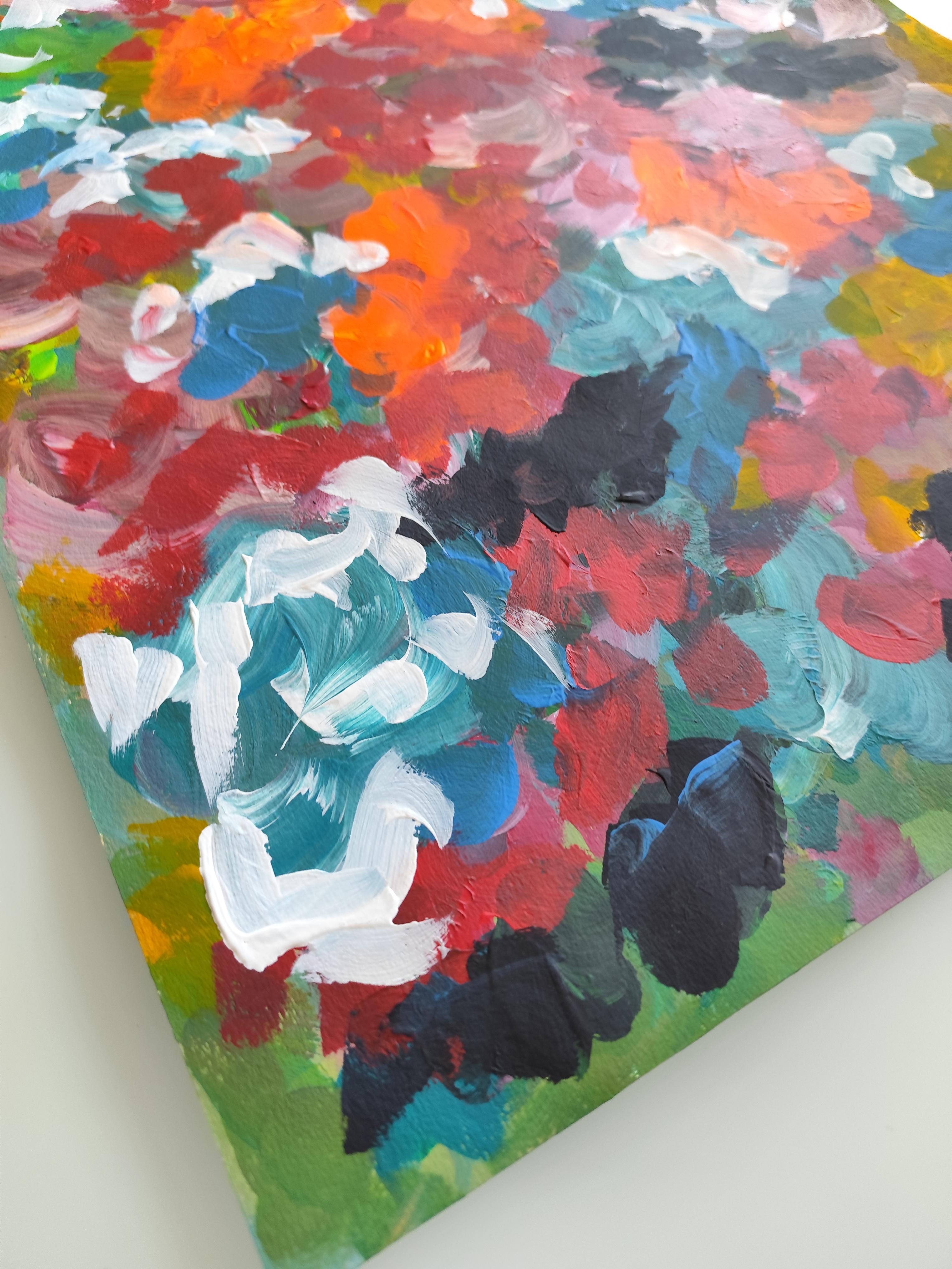 Pittura acrilica colorata ed espressiva contemporanea 