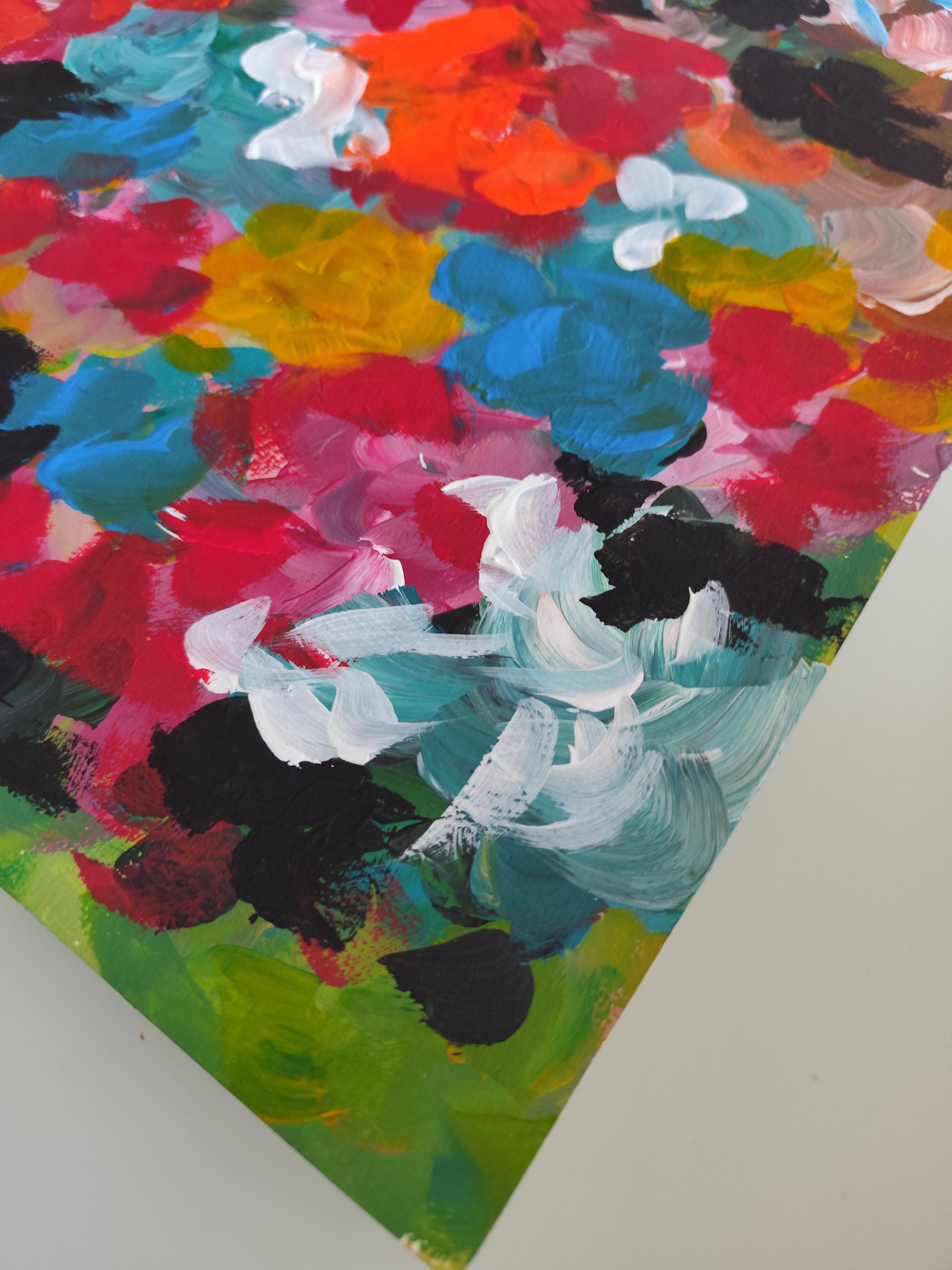 Pittura acrilica colorata ed espressiva contemporanea 