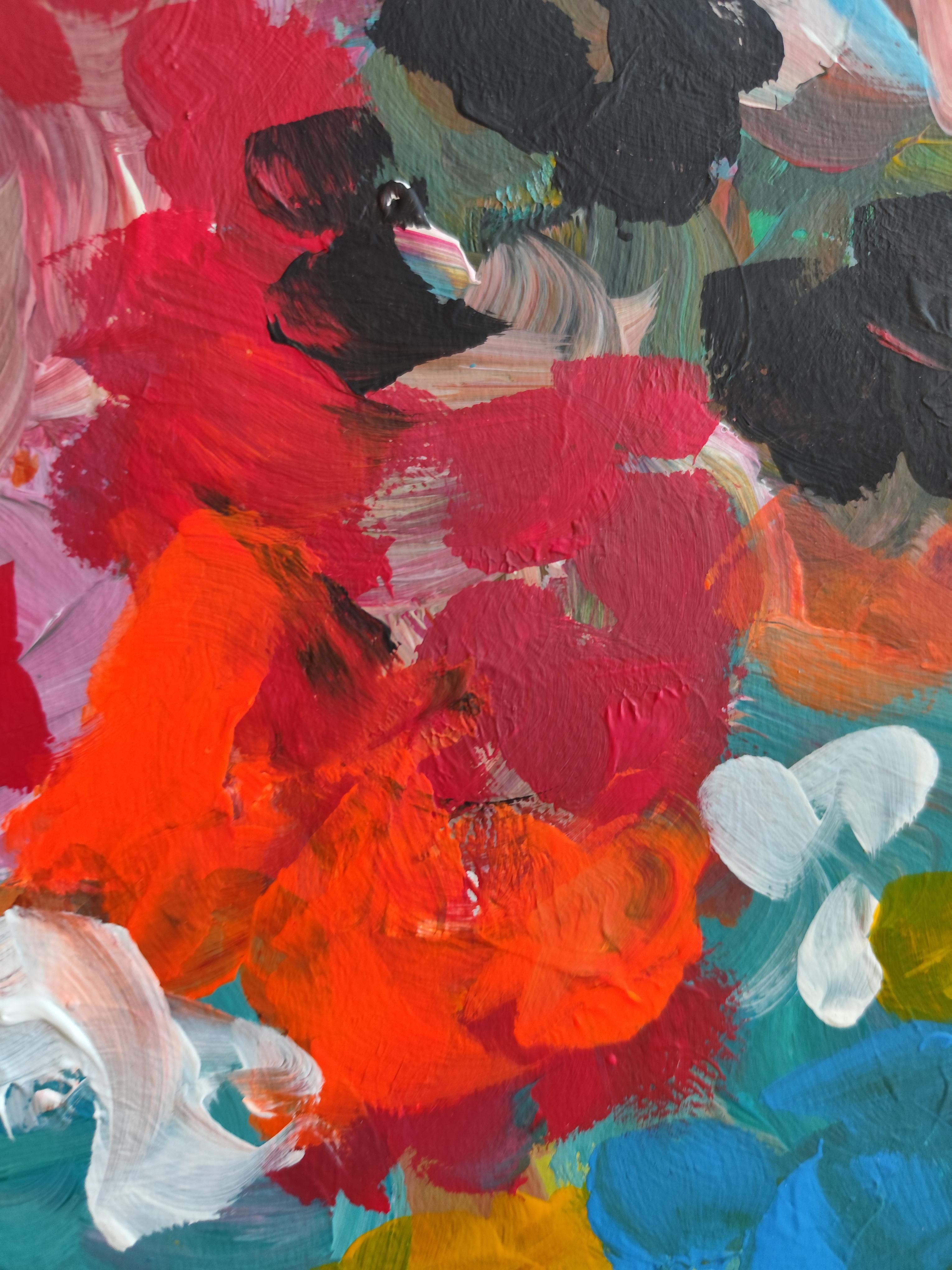 Pittura acrilica colorata ed espressiva contemporanea 