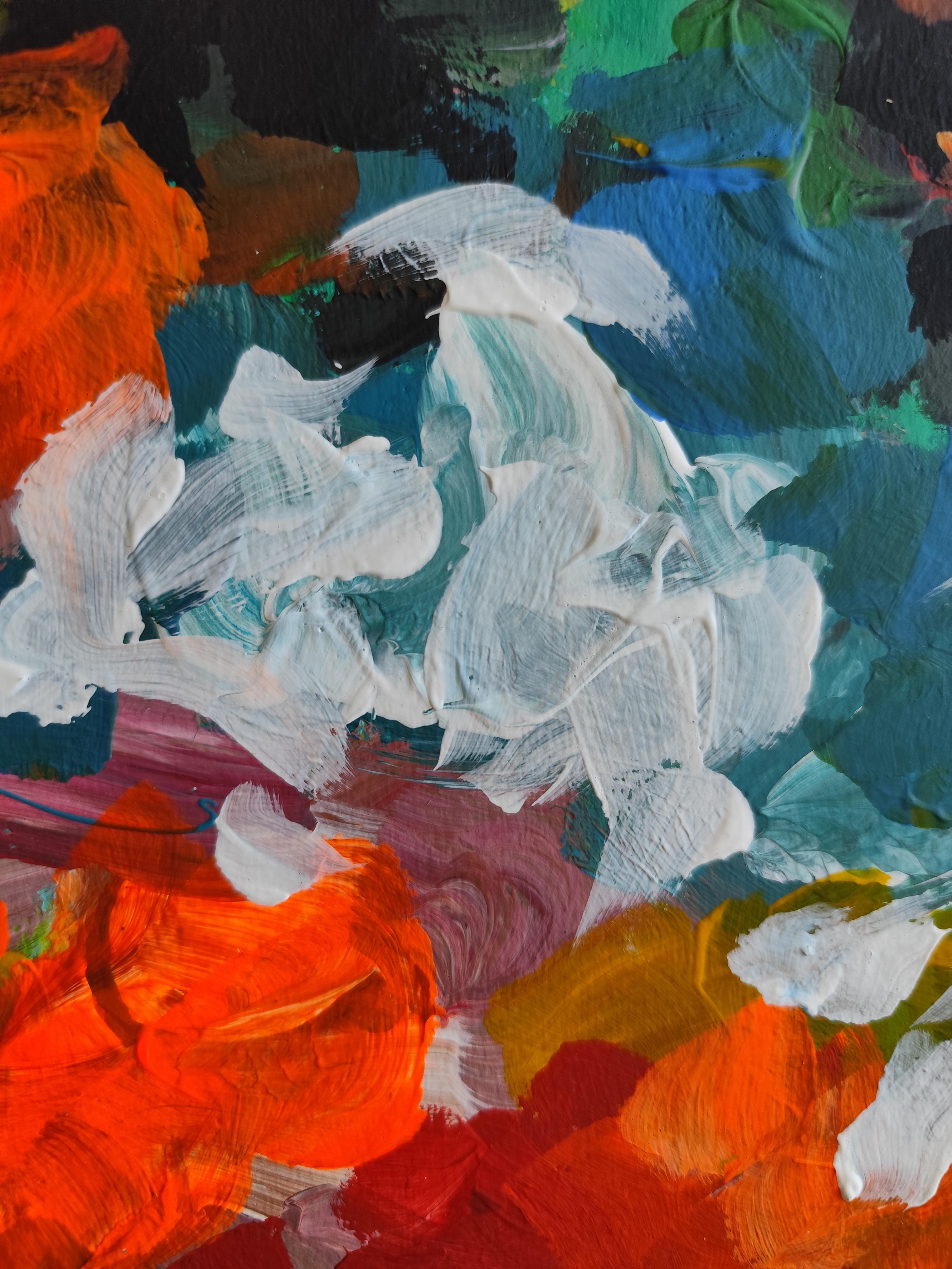 Pittura acrilica colorata ed espressiva contemporanea 