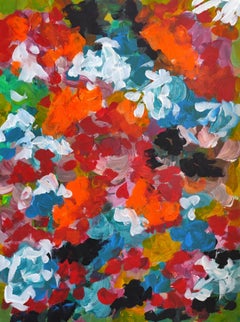 Pintura acrílica colorista expresiva contemporánea "Explosión de color primaveral"