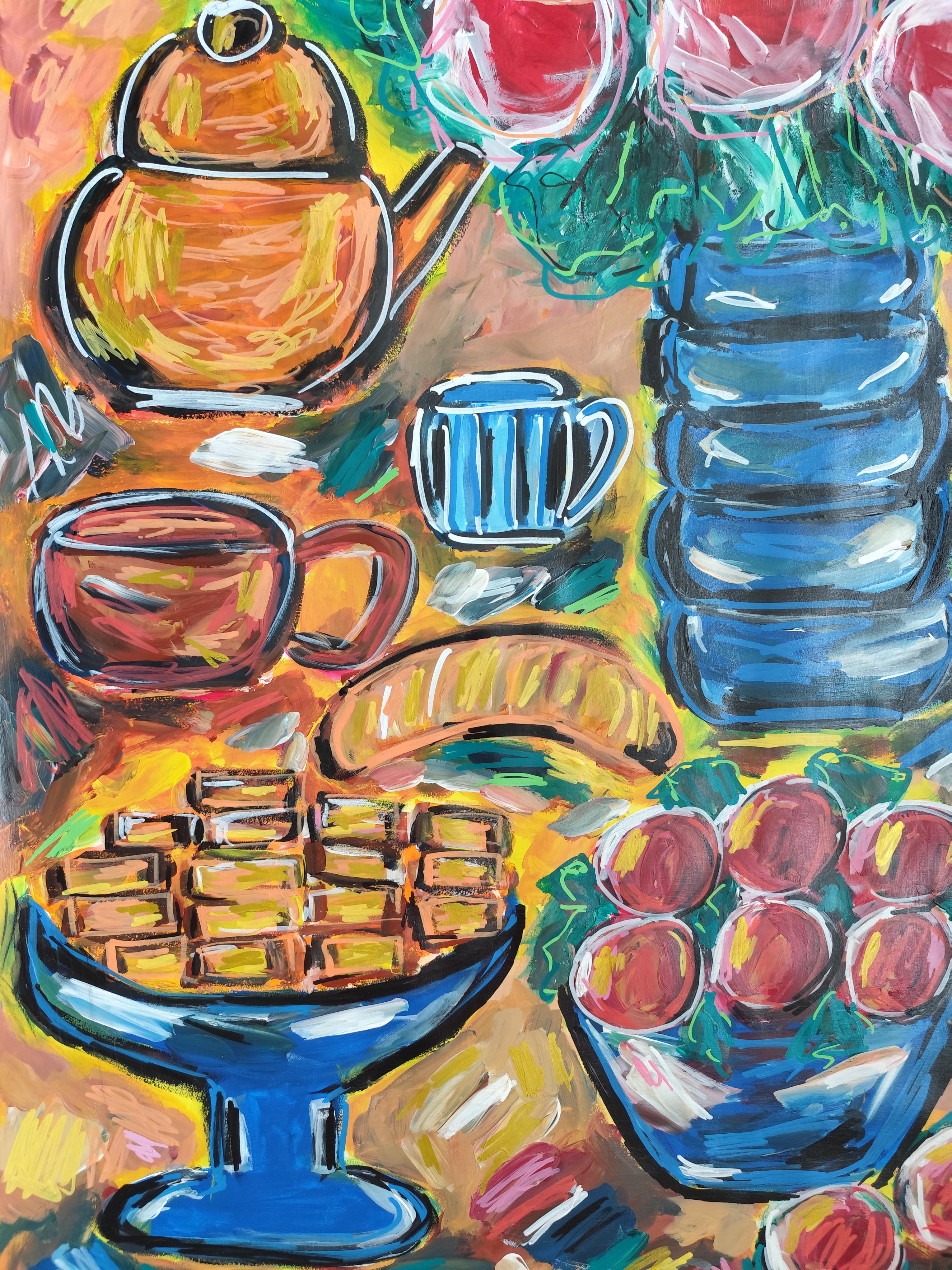 Nature morte expressionniste fauve contemporaine 