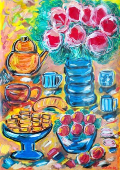 Contemporary fauvist expressionist still life painting "The tea time sonata"