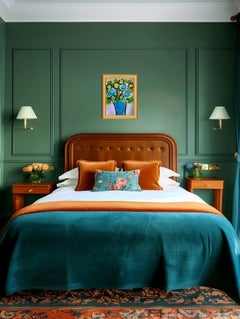 Nature morte florale contemporaine d'inspiration fauve, peinture acrylique "Round Harmony".