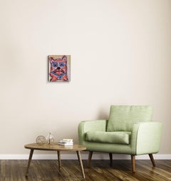 Contemporary figurative dog's portrait acrylic painting on canvas "Chic canine"