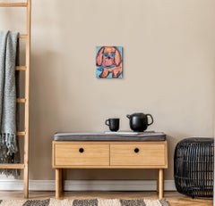 Retrato figurativo contemporáneo de perro pintura acrílica sobre lienzo "Elegante cachorro"