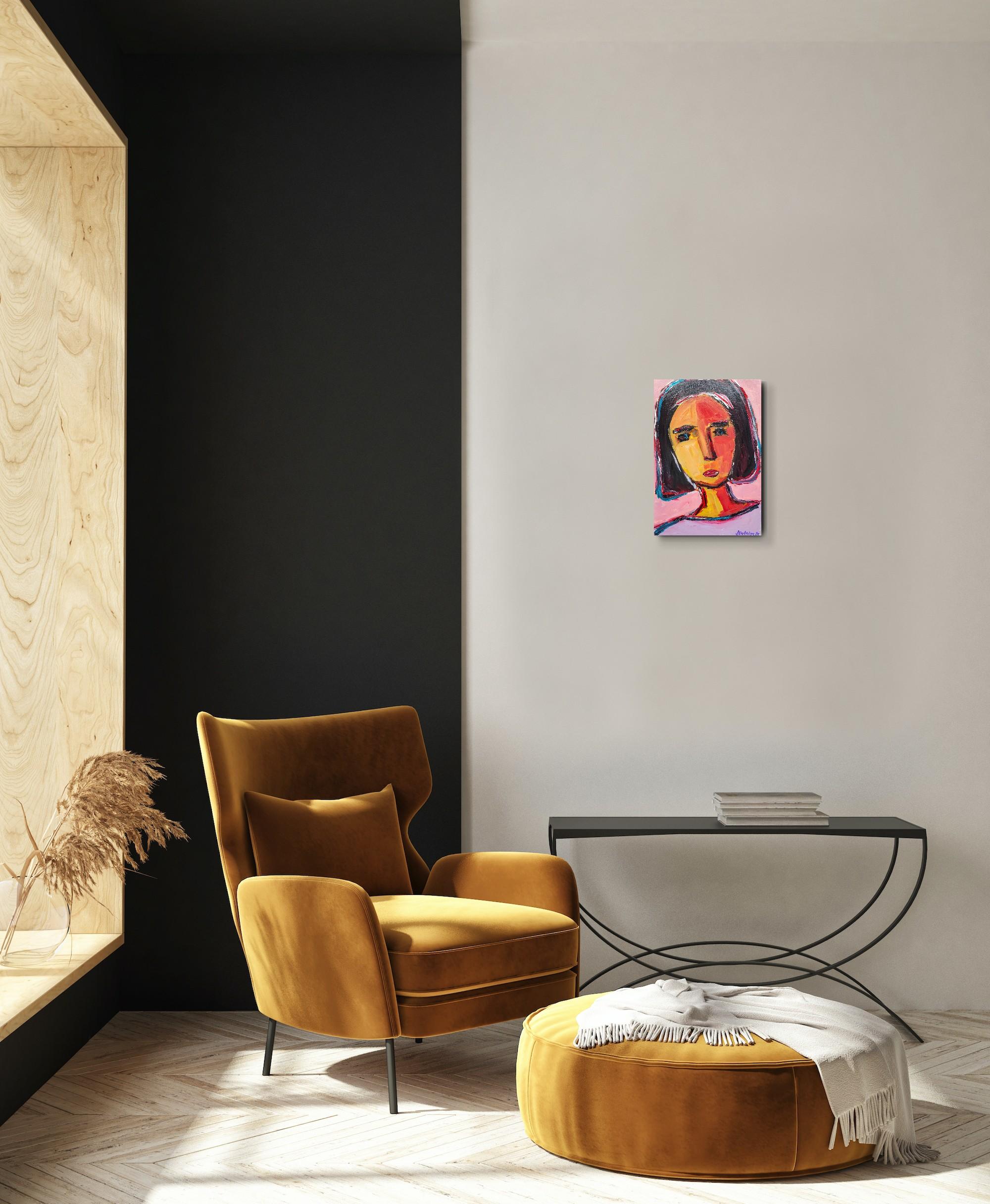 Contemporary Figurative Painting  of woman's portrait 