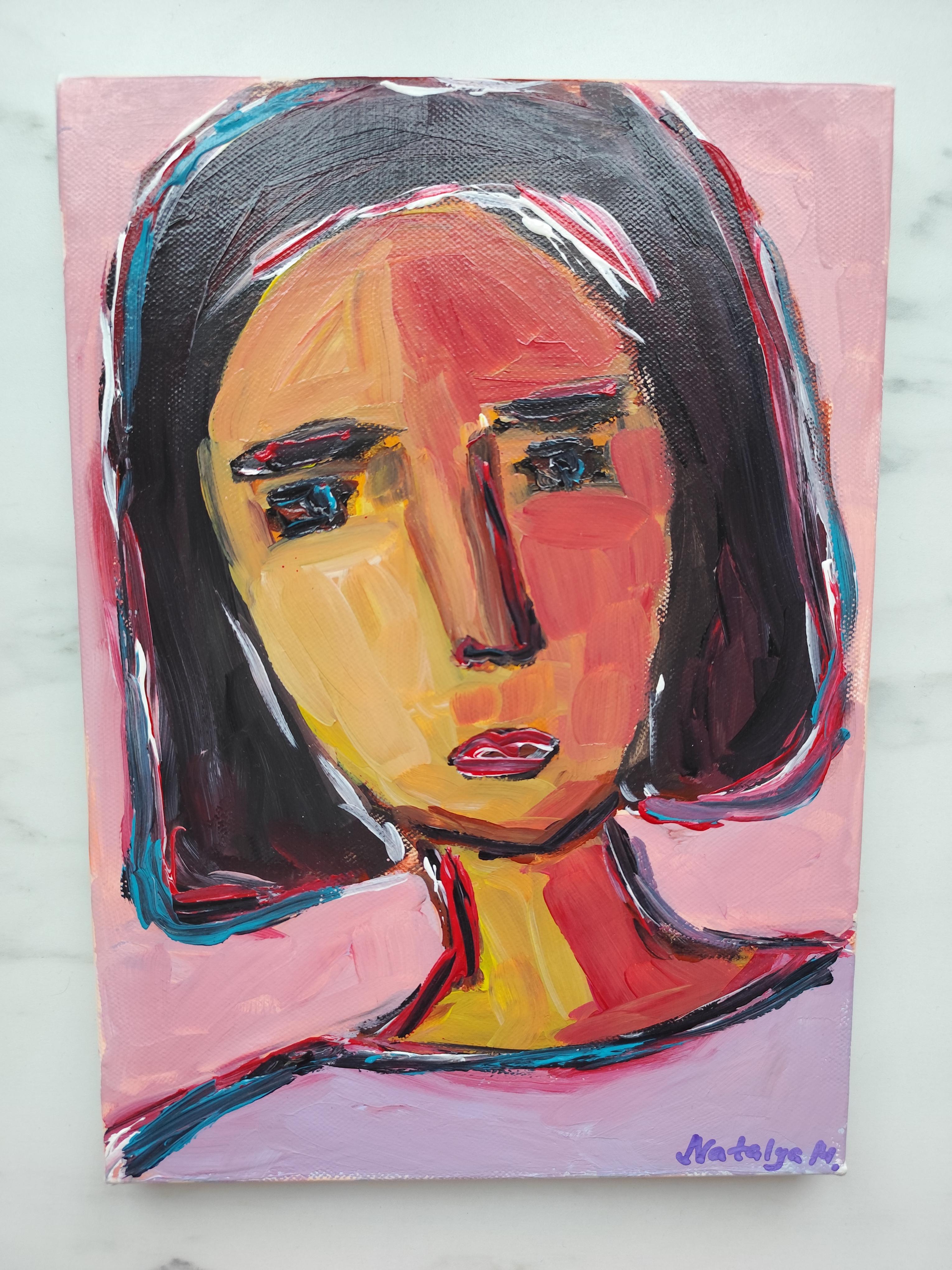 Contemporary Figurative Painting  of woman's portrait 