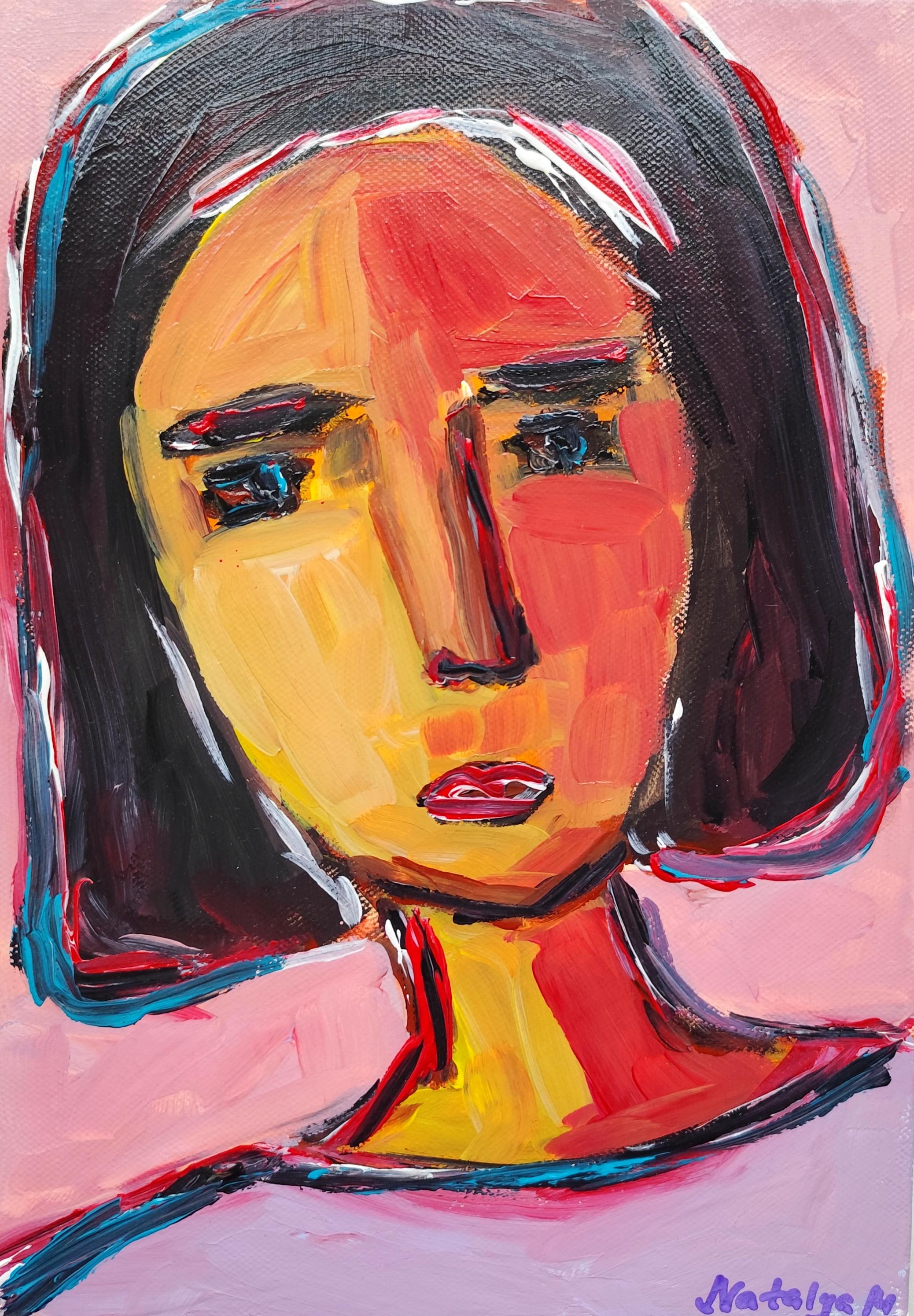 Contemporary Figurative Painting  of woman
s portrait "Her inner horizon"