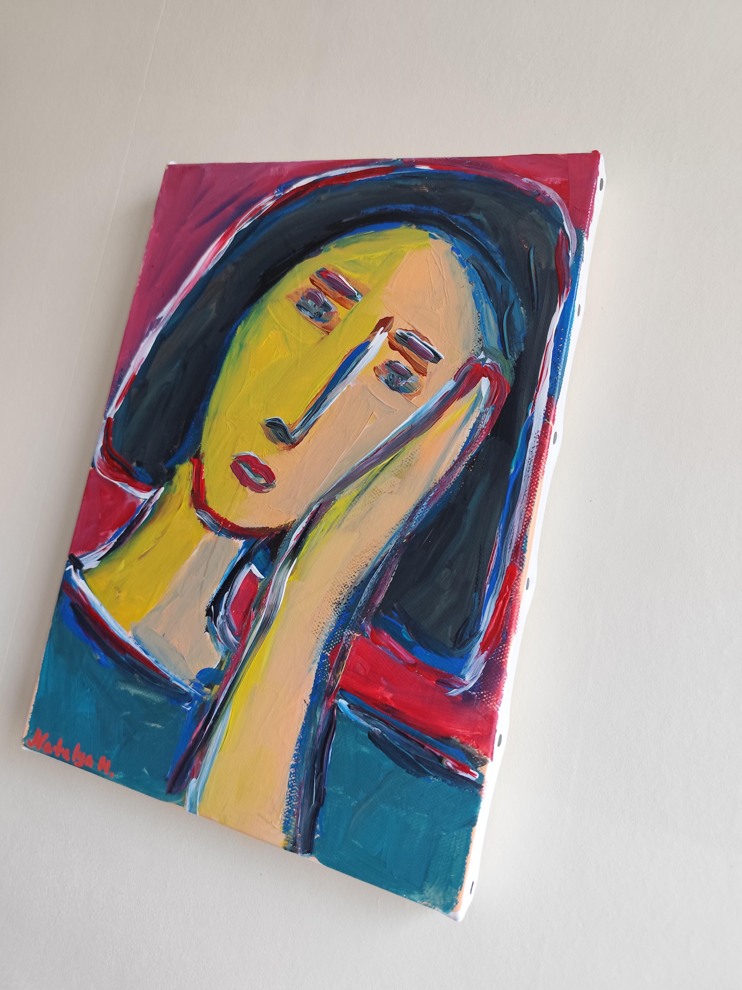Contemporary Figurative Painting  of woman's portrait 
