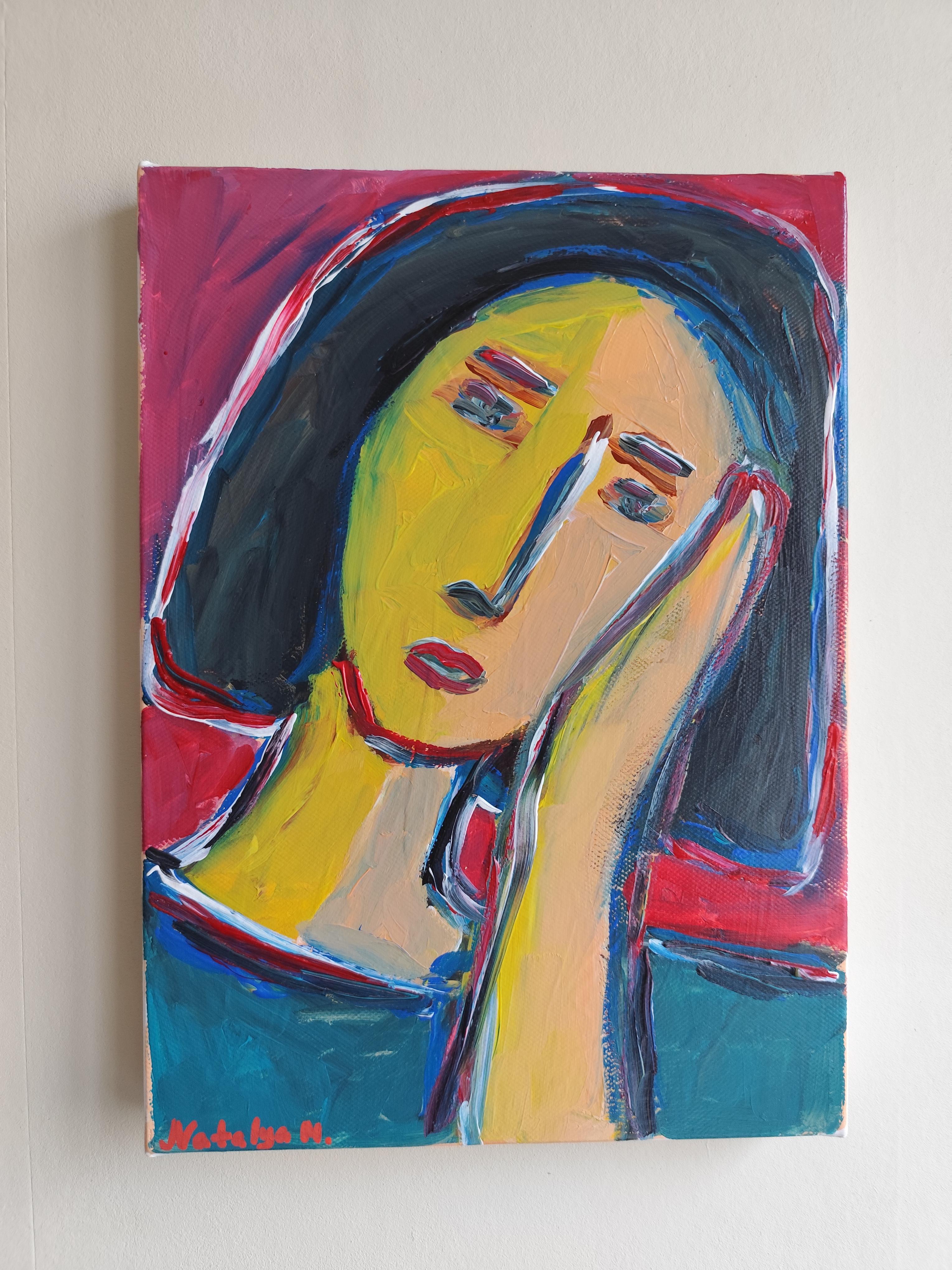 Contemporary Figurative Painting  of woman's portrait 