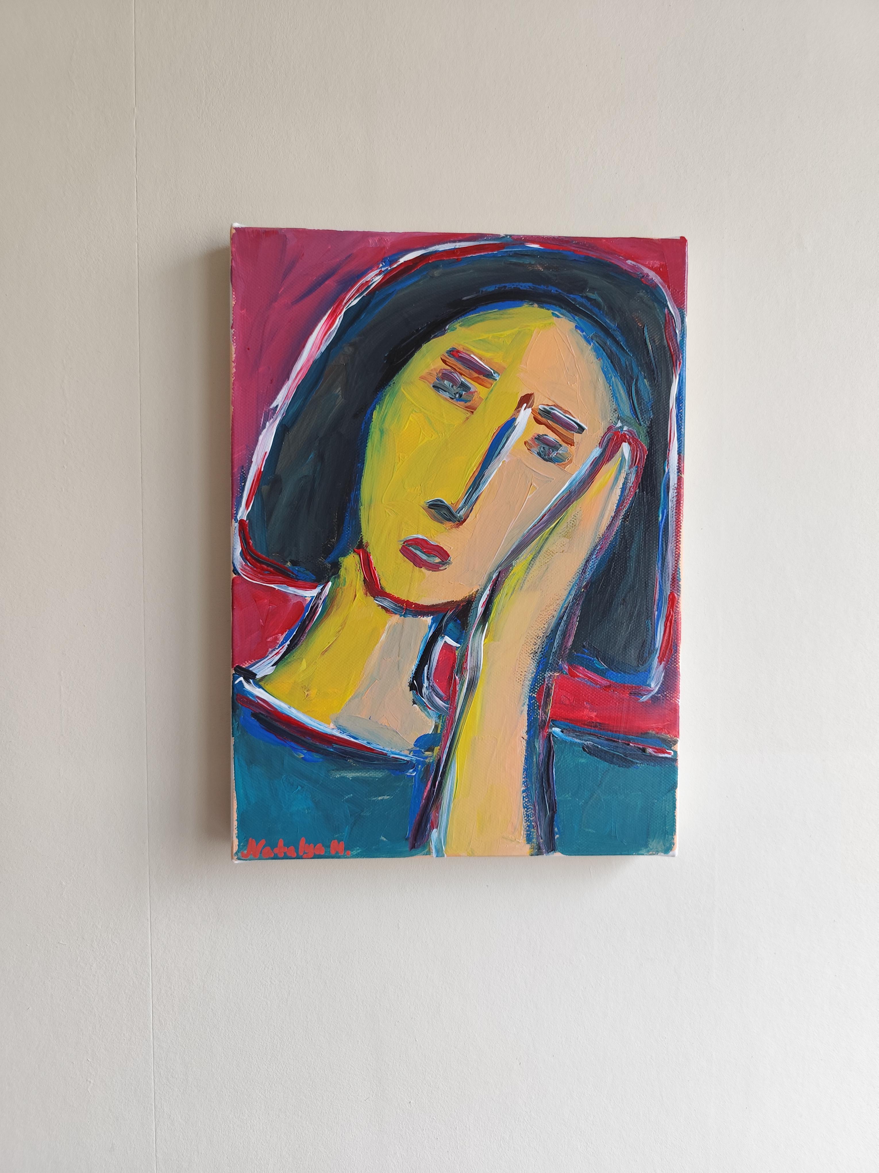 Contemporary Figurative Painting  of woman's portrait 