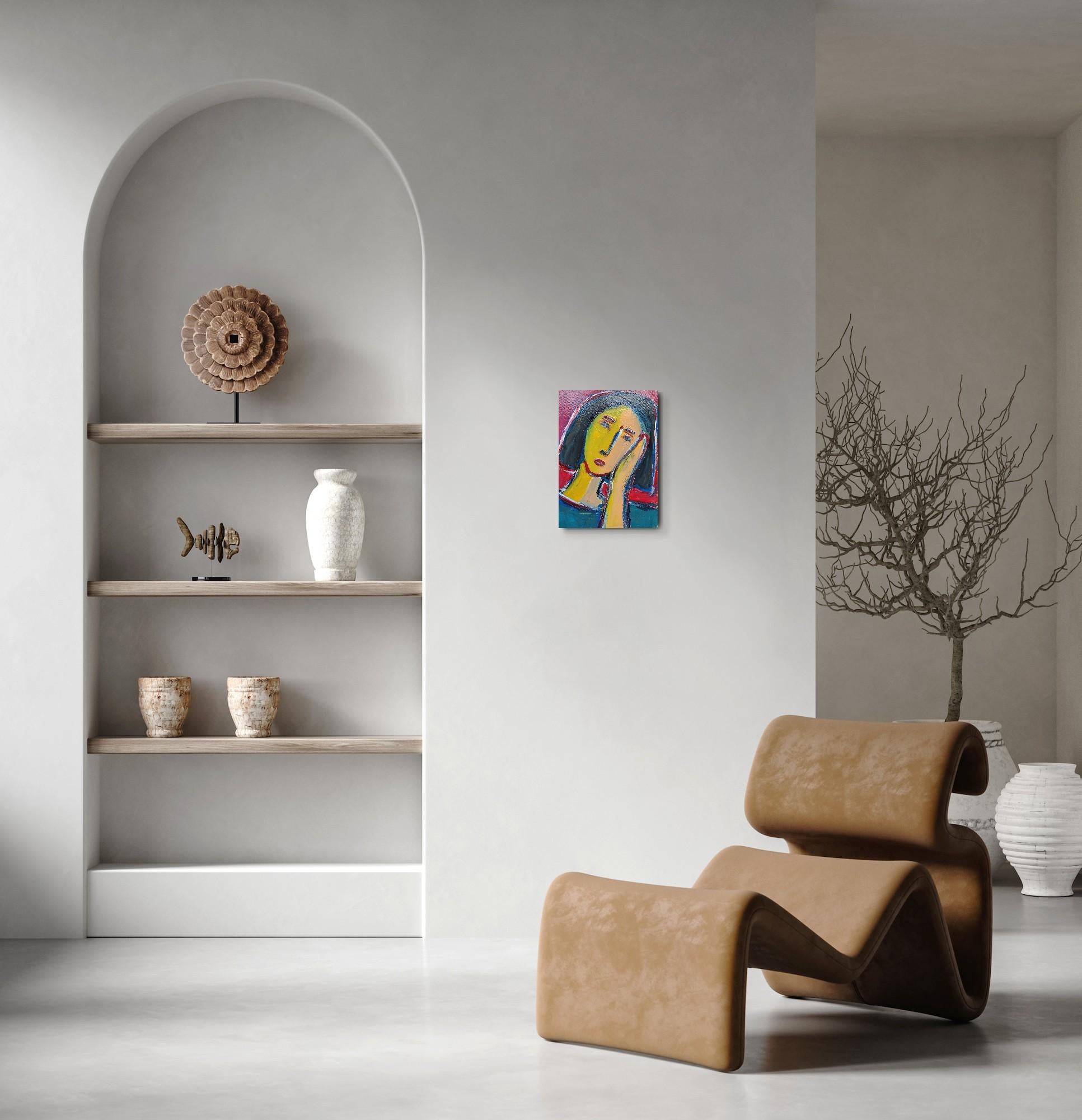 Contemporary Figurative Painting  of woman's portrait 