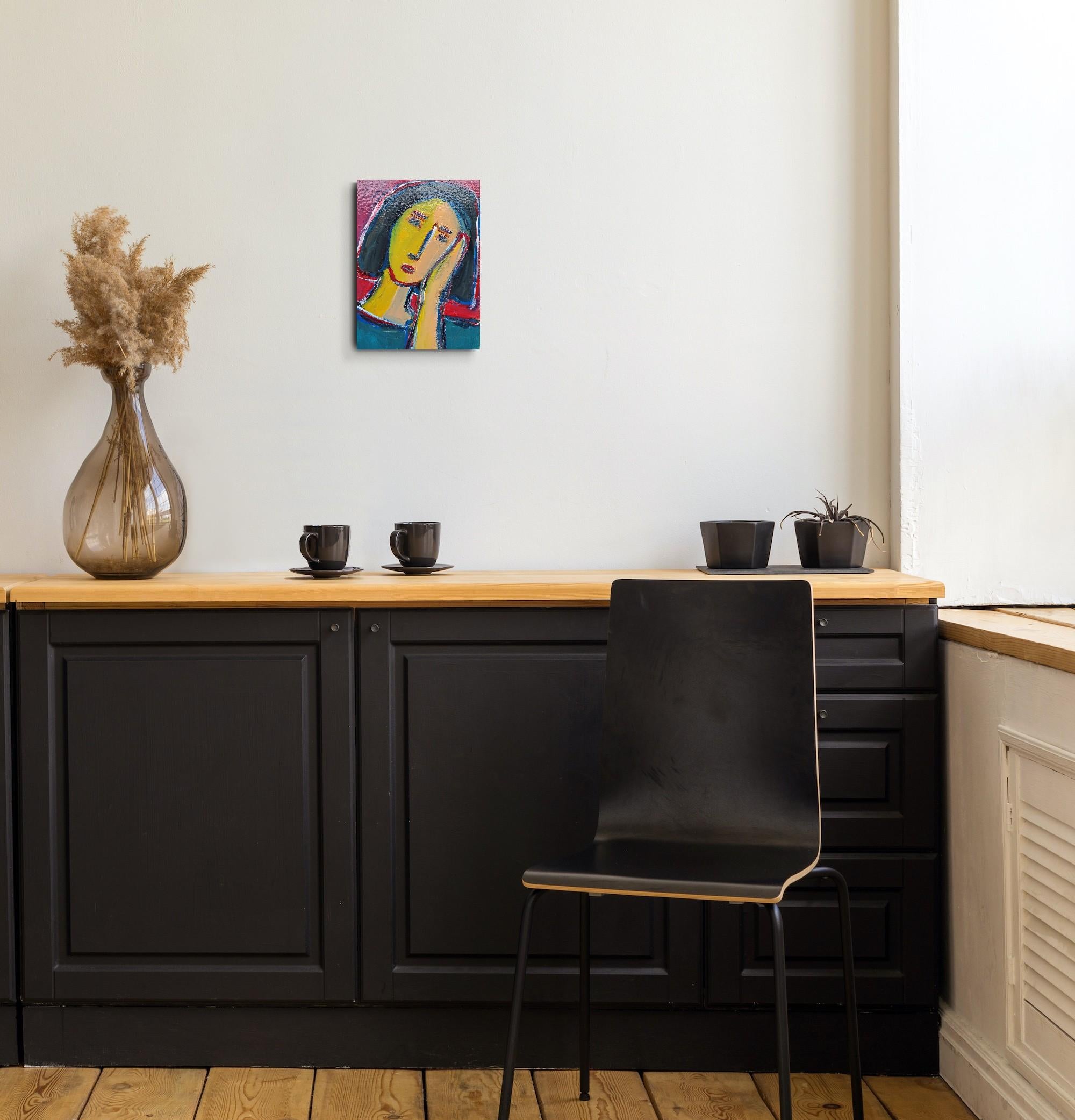 Contemporary Figurative Painting  of woman's portrait 