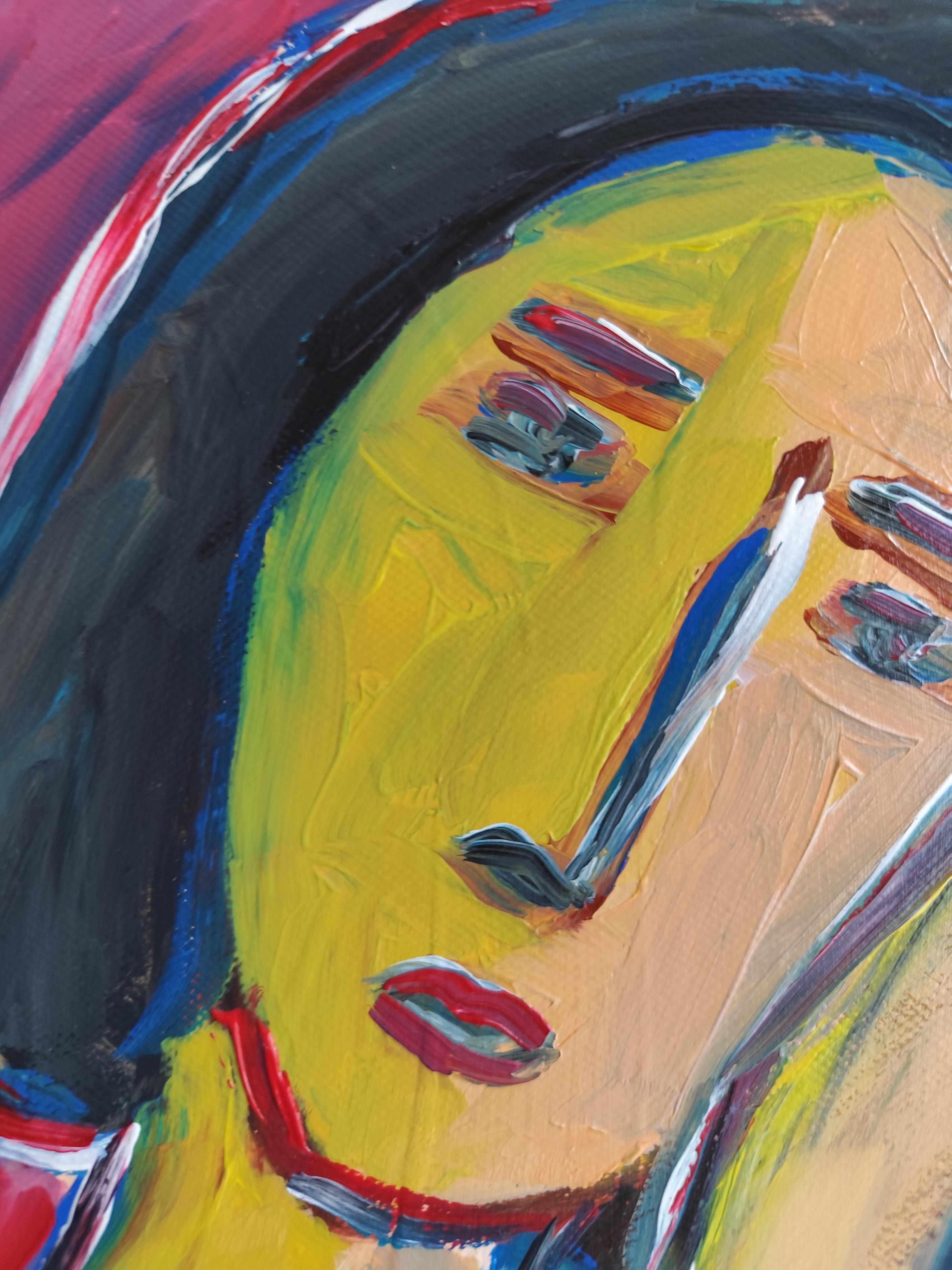 Contemporary Figurative Painting  of woman's portrait 