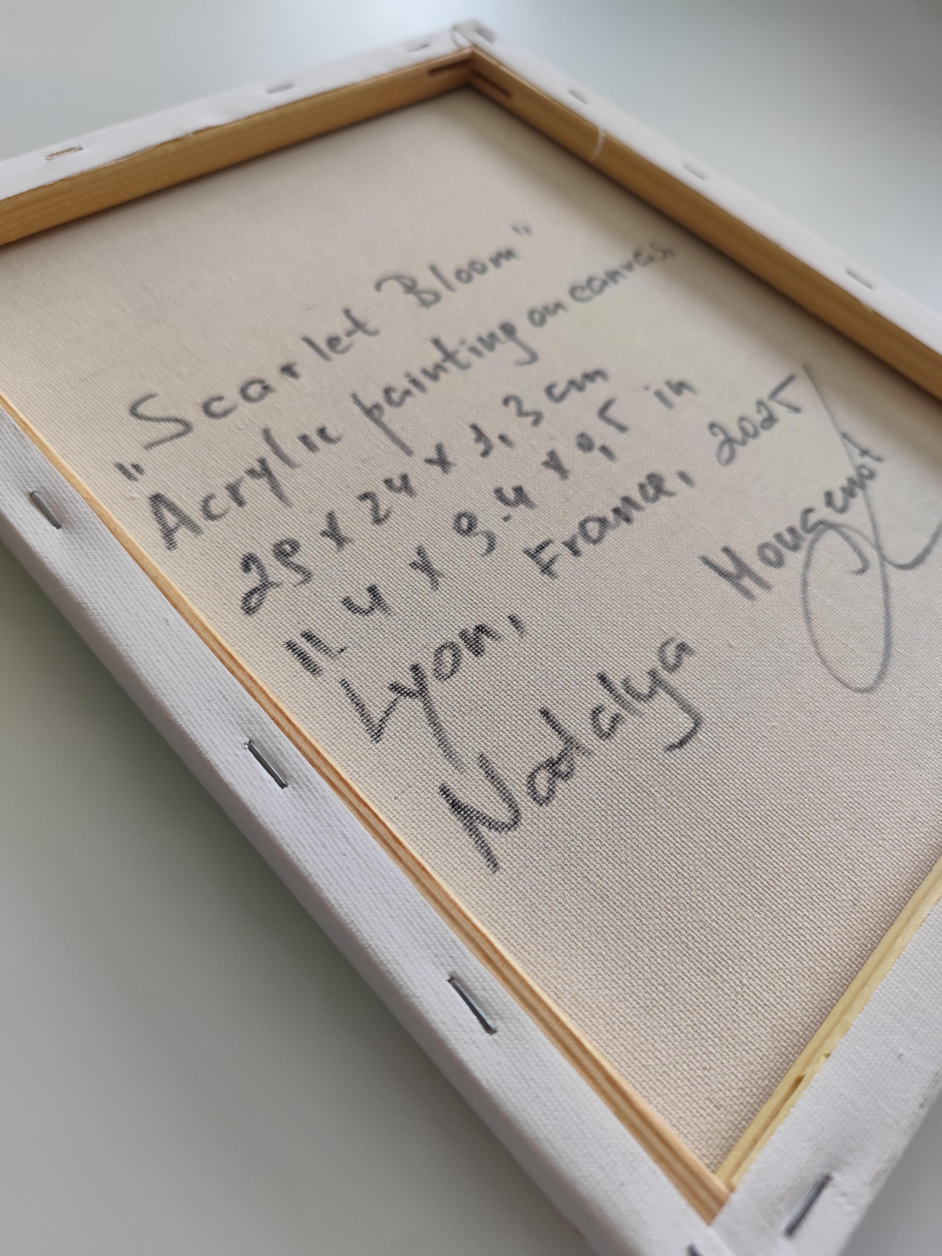 Contemporary impressionist expressive floral painting on canvas 