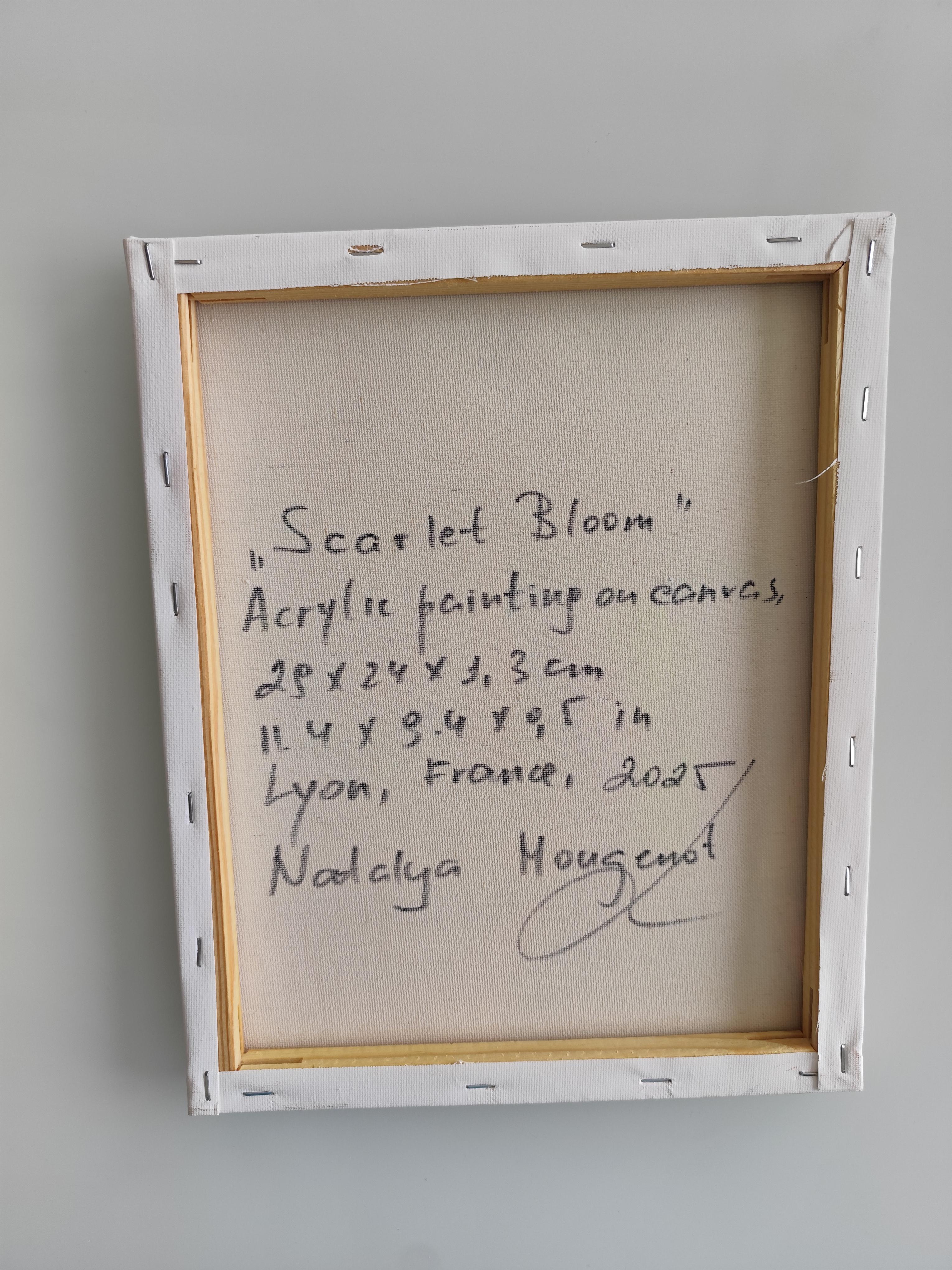 Contemporary impressionist expressive floral painting on canvas 