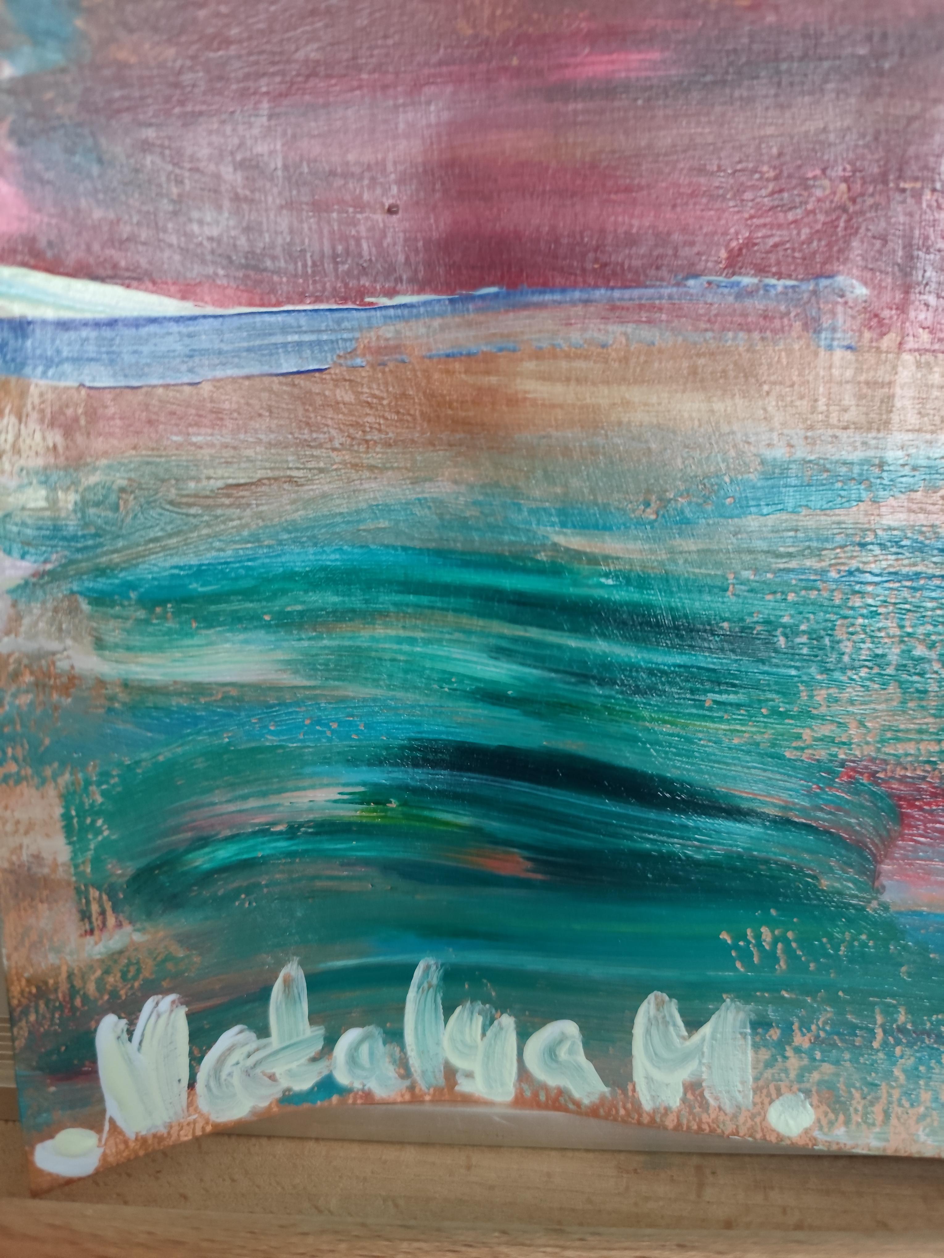 Pittura floreale contemporanea impressionista ed espressiva su carta 