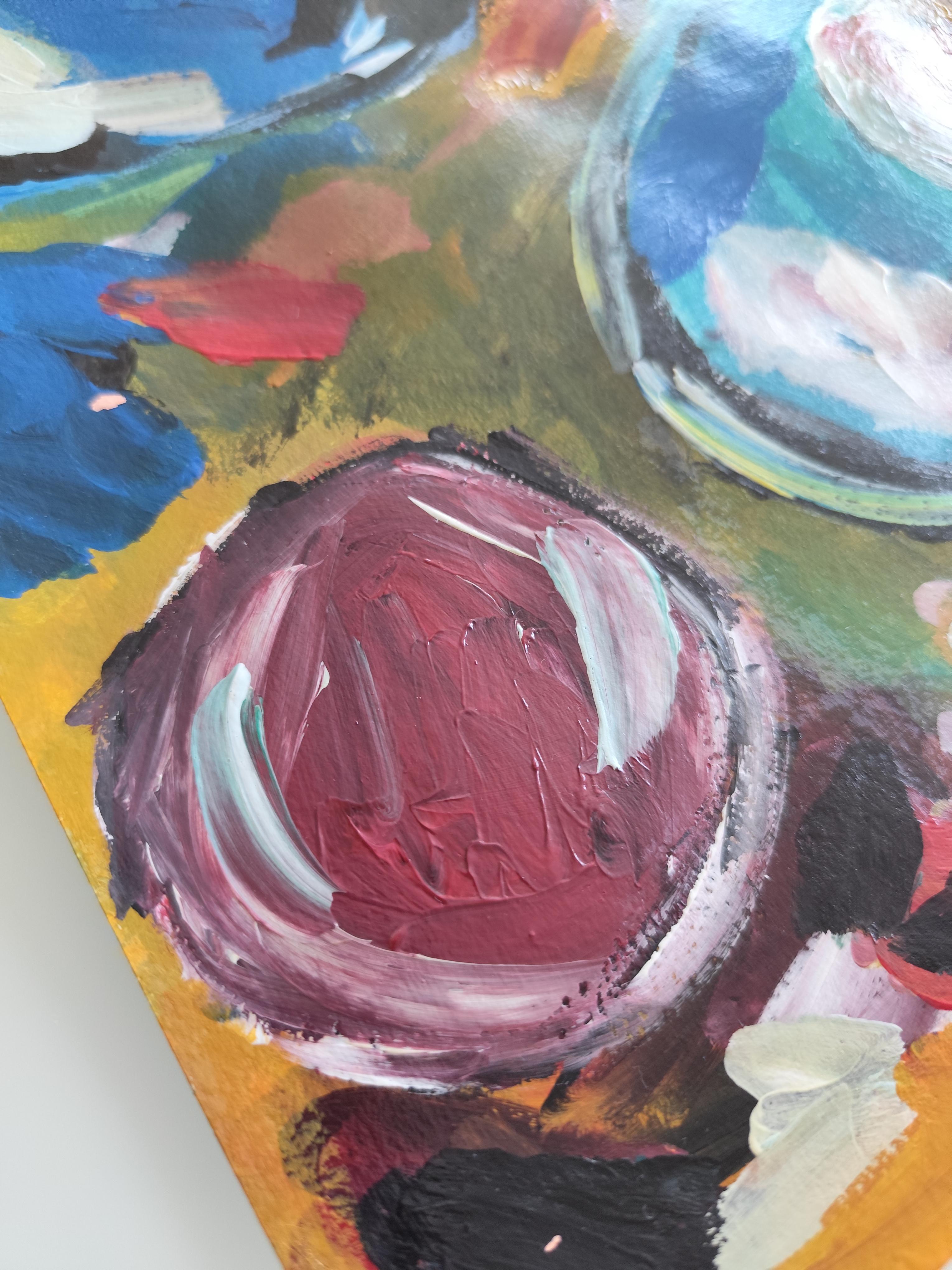 Contemporary impressionist fauvist still life painting 