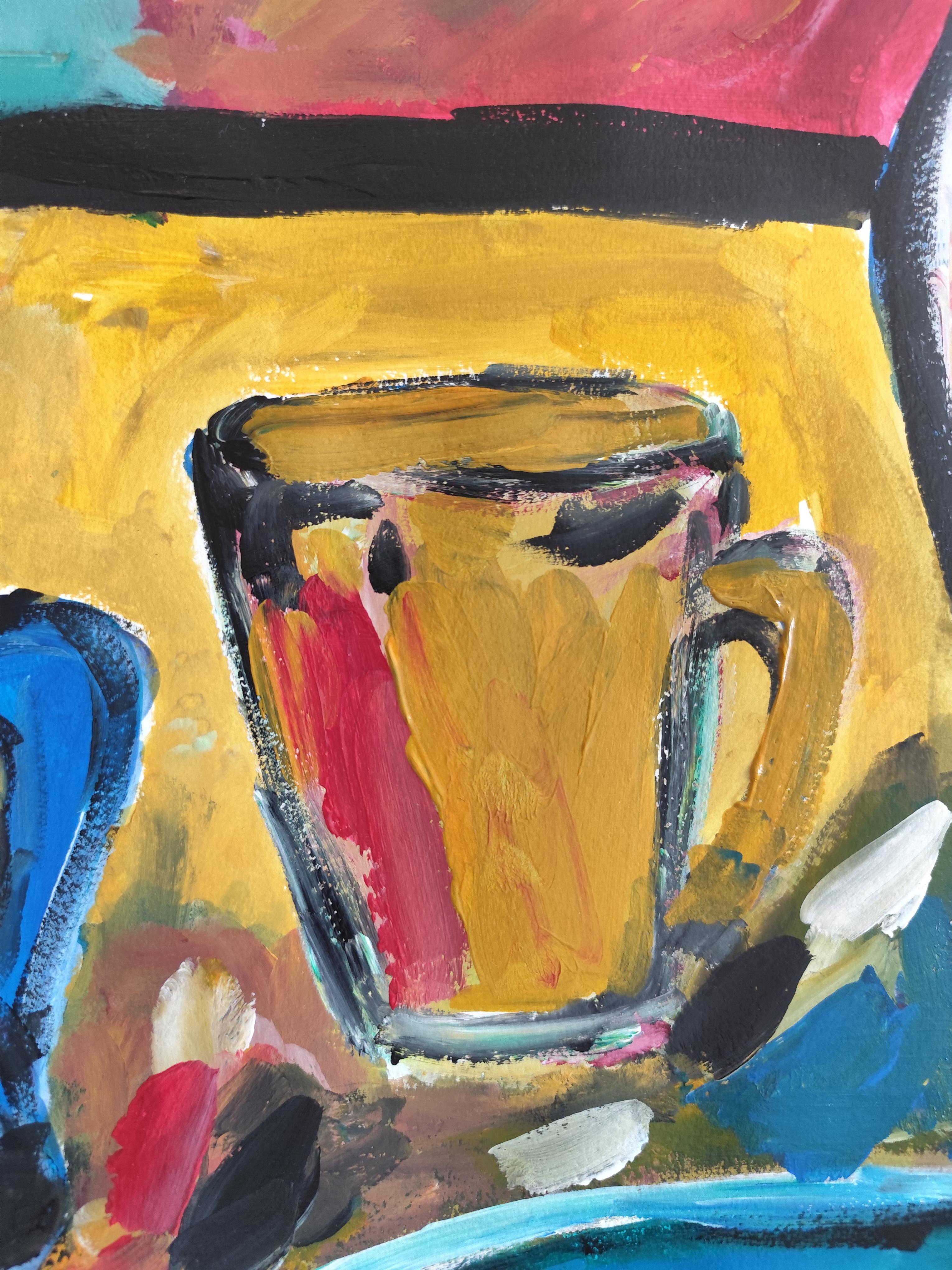 Contemporary impressionist fauvist still life painting 