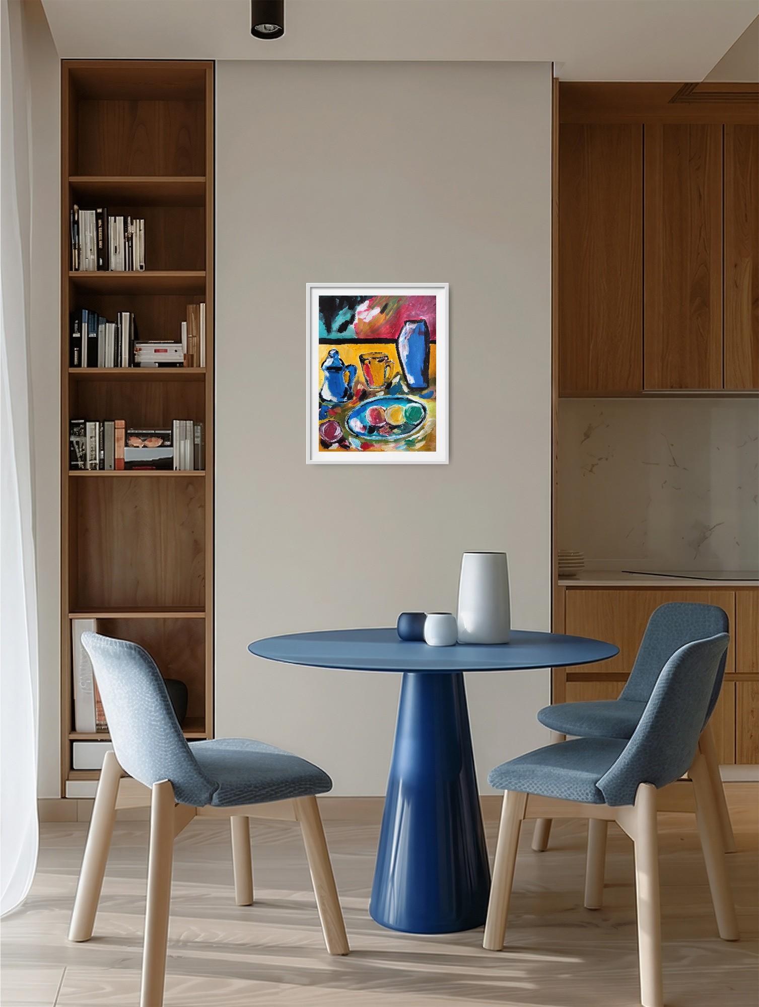 Contemporary impressionist fauvist still life painting 