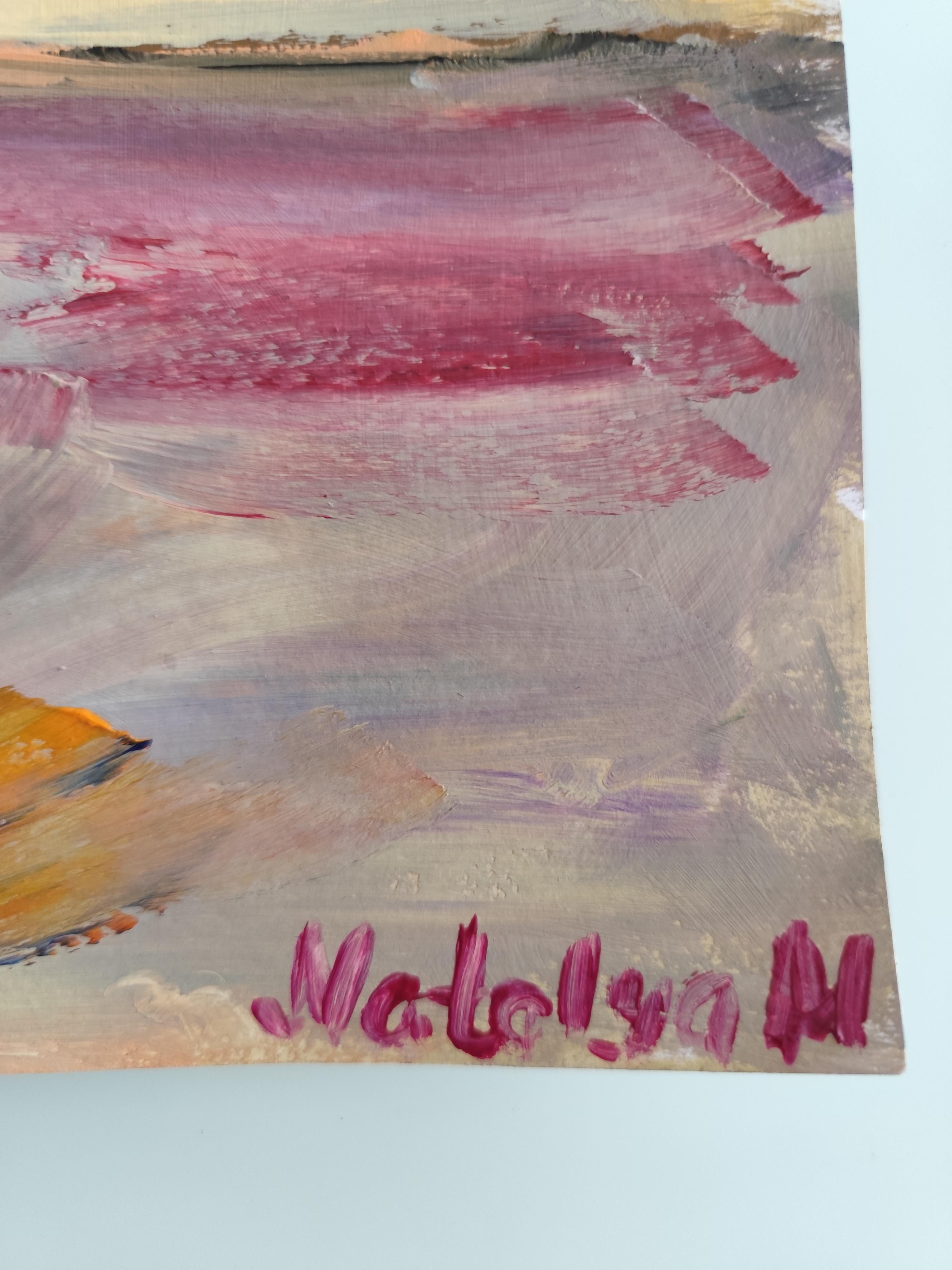 Contemporary impressionist floral acrylic painting paper 