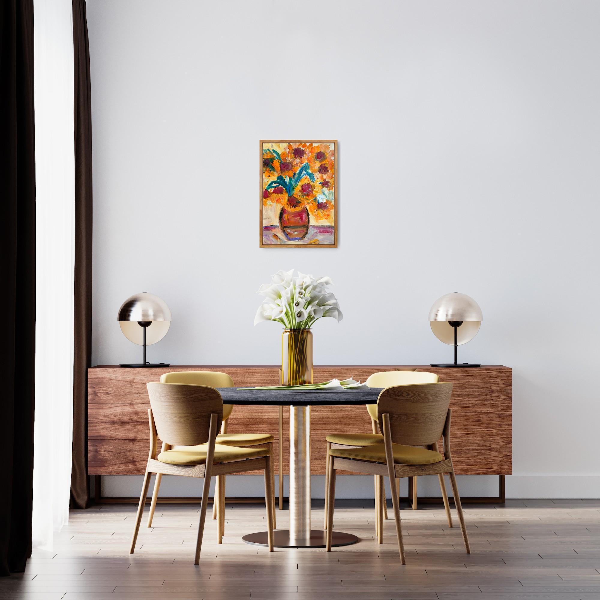 Contemporary impressionist floral acrylic painting paper 
