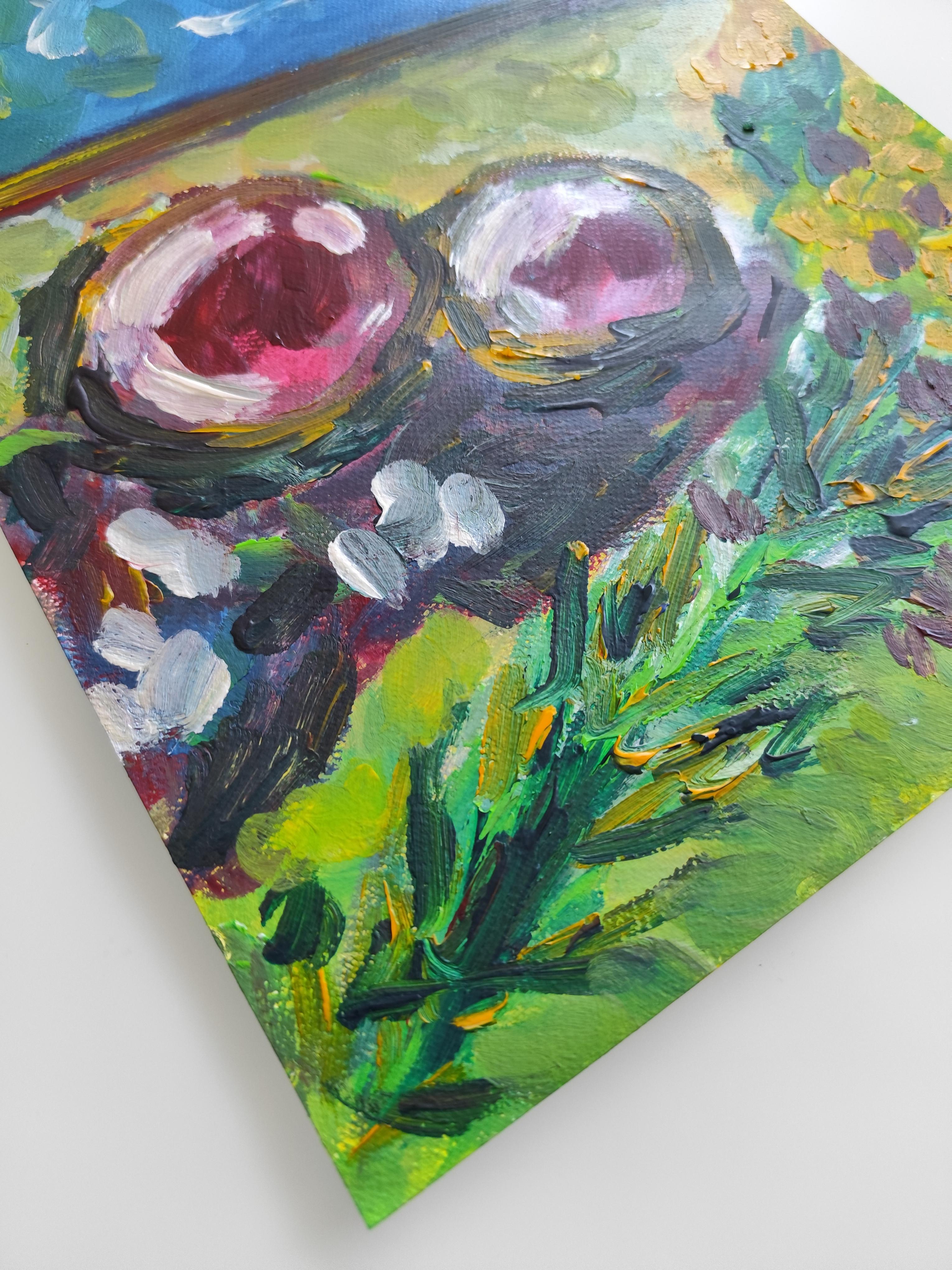 Zeitgenössisch  Impressionistisches Stilleben auf Papier 
