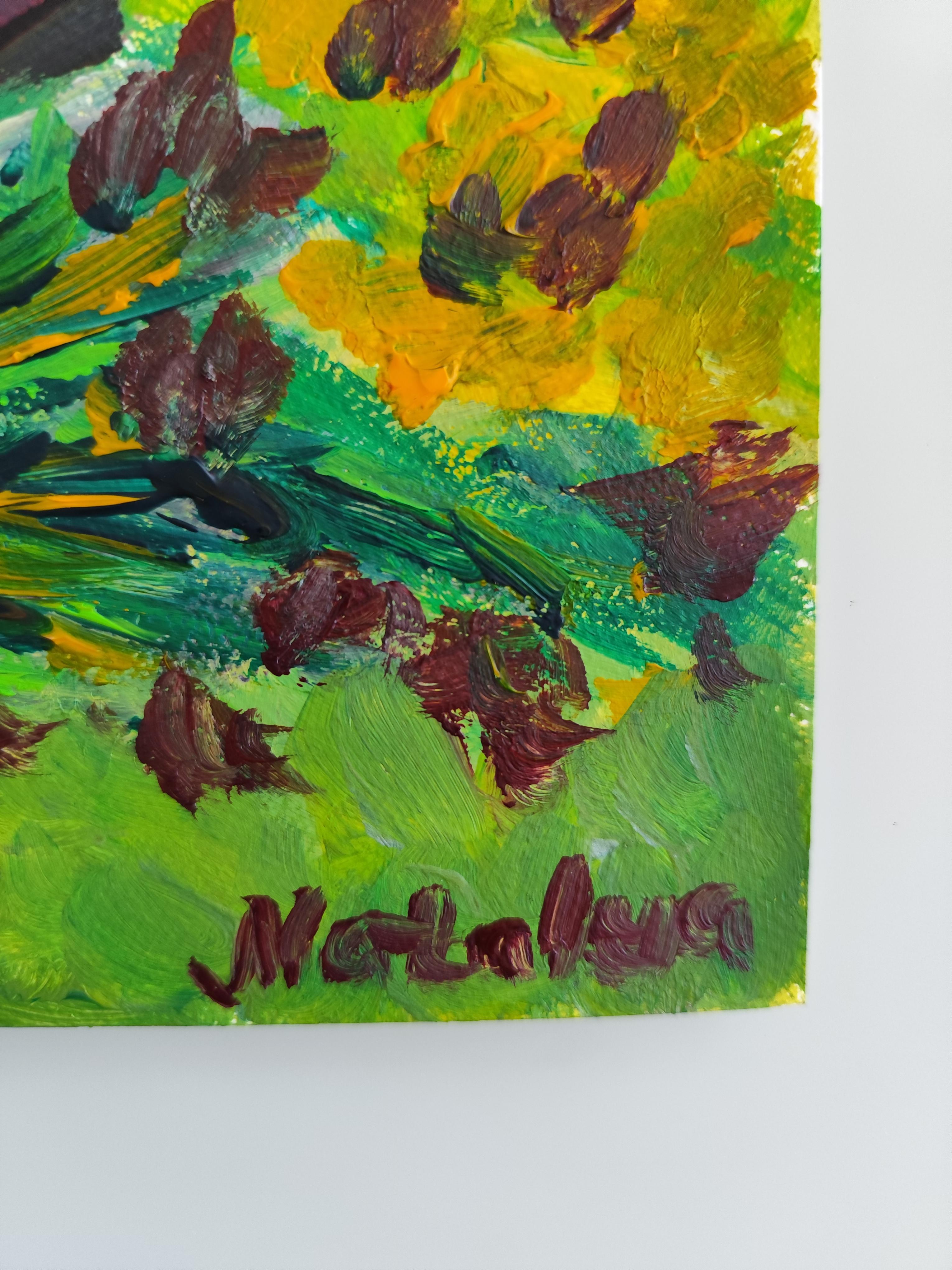 Zeitgenössisch  Impressionistisches Stilleben auf Papier 