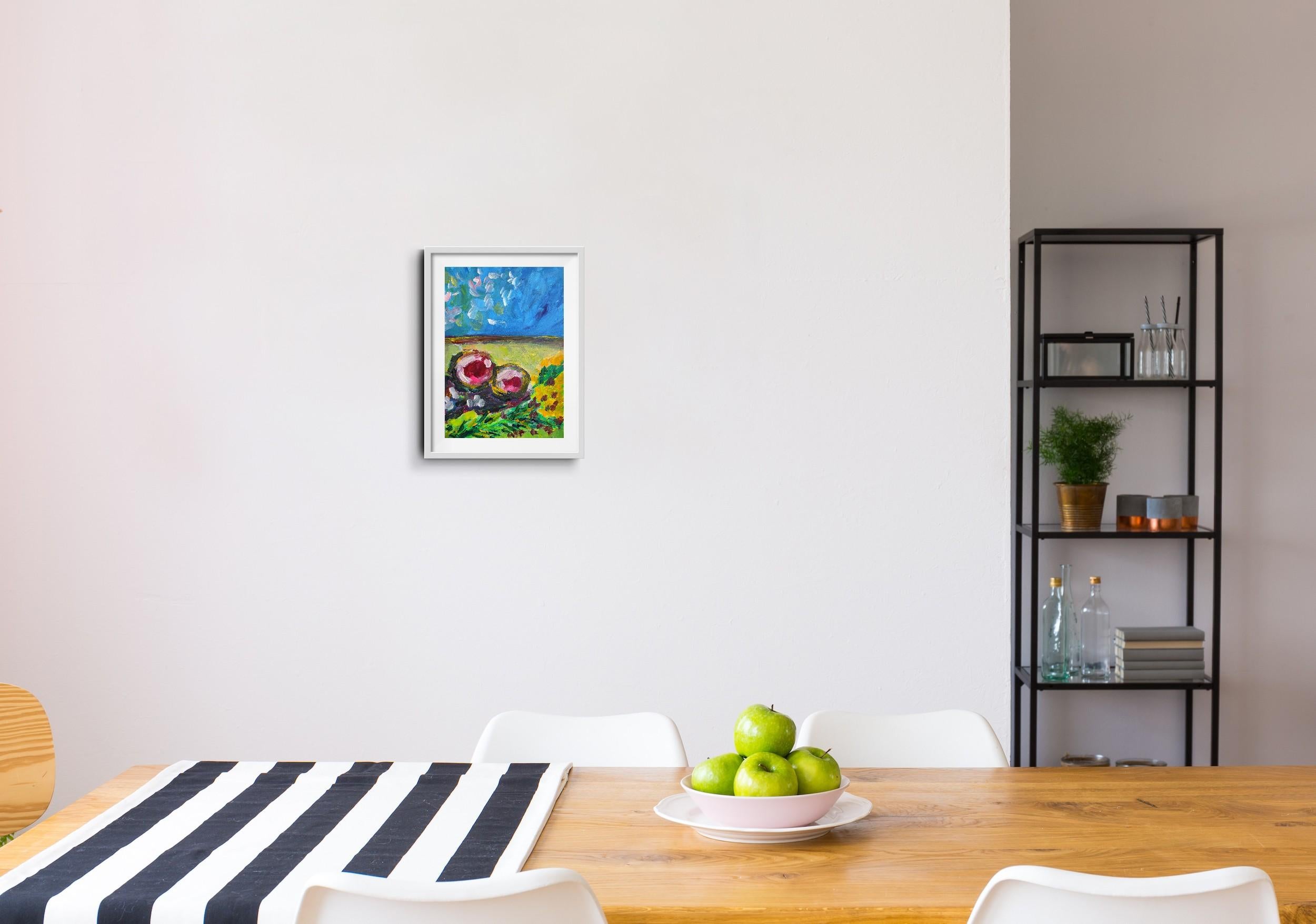 Zeitgenössisch  Impressionistisches Stilleben auf Papier 