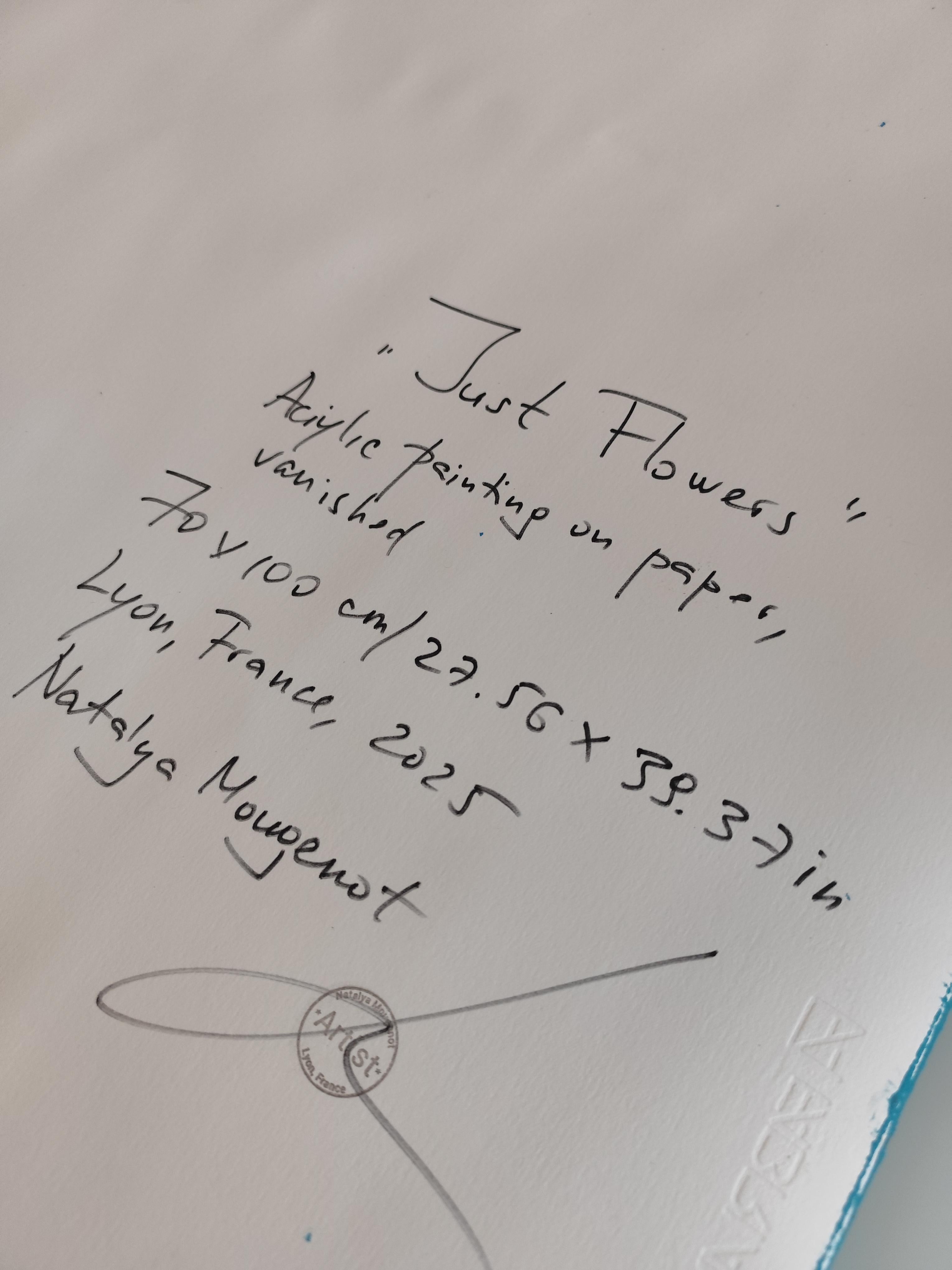 Zeitgenössische große abstrakte expressionistische Blumenmalerei 