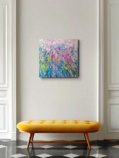 Contemporary large abstract expressionist nature painting canvas "Floral breath"