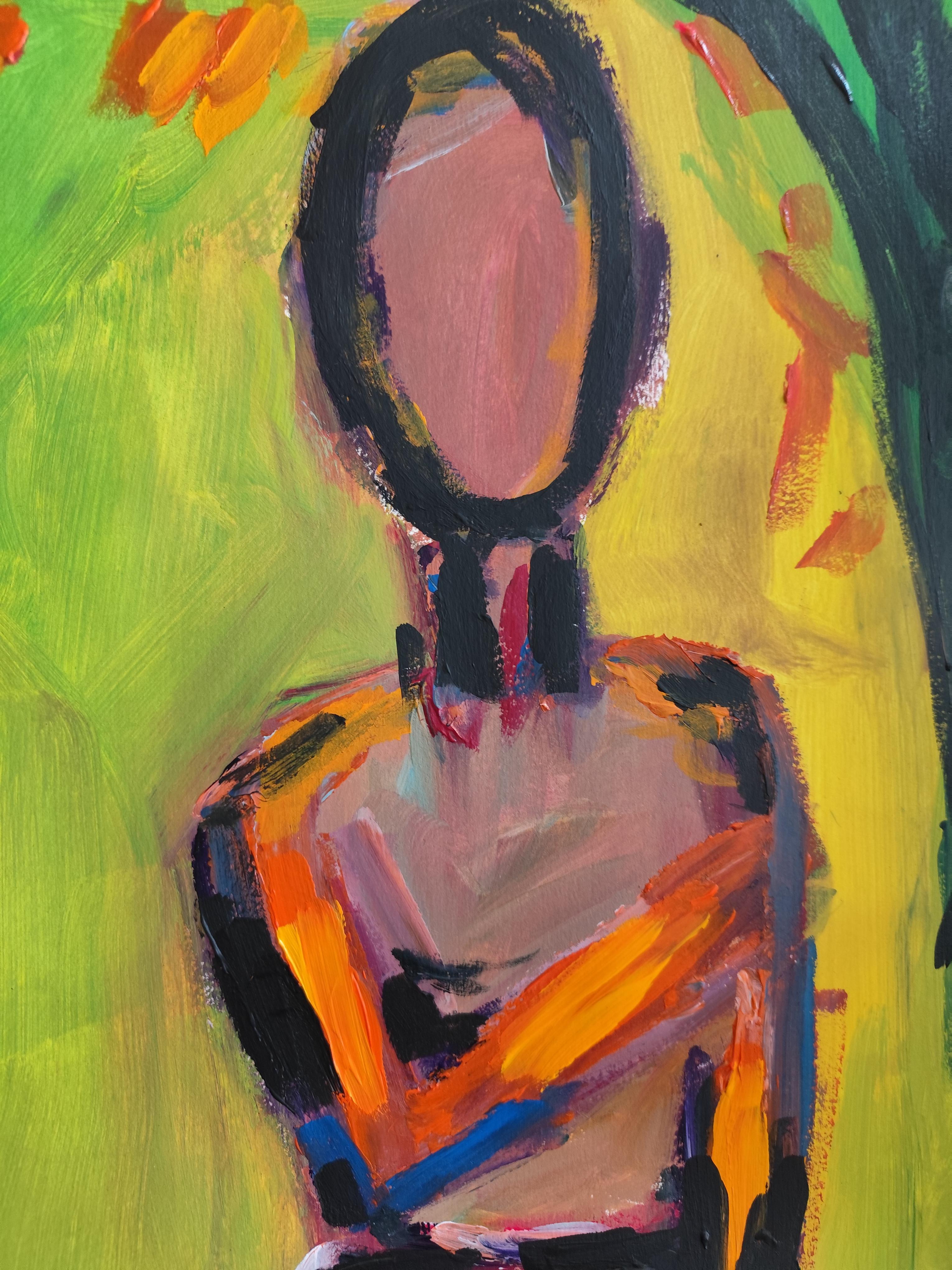 Contemporary large abstract figurative painting  of figures 