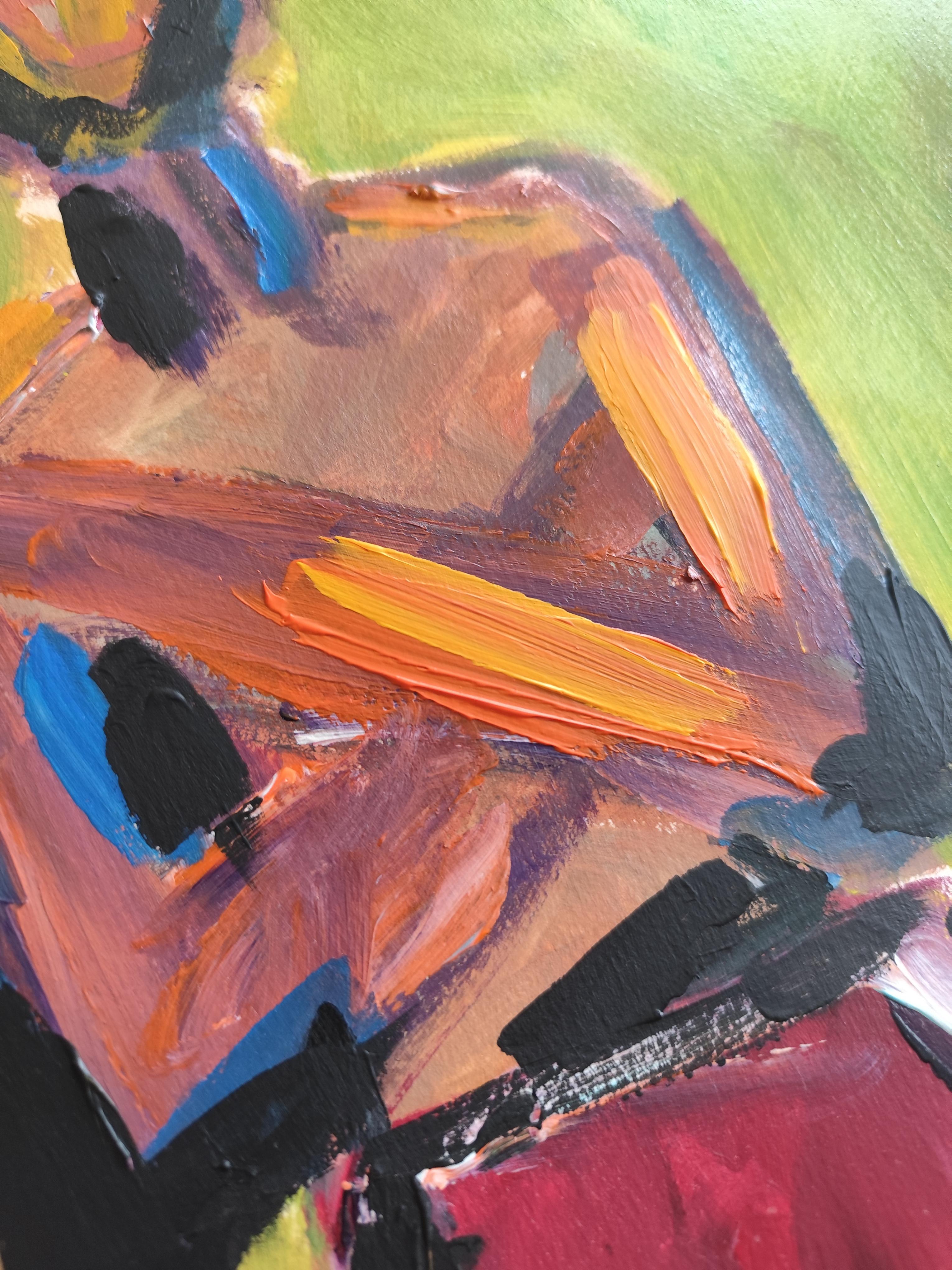 Contemporary large abstract figurative painting  of figures 