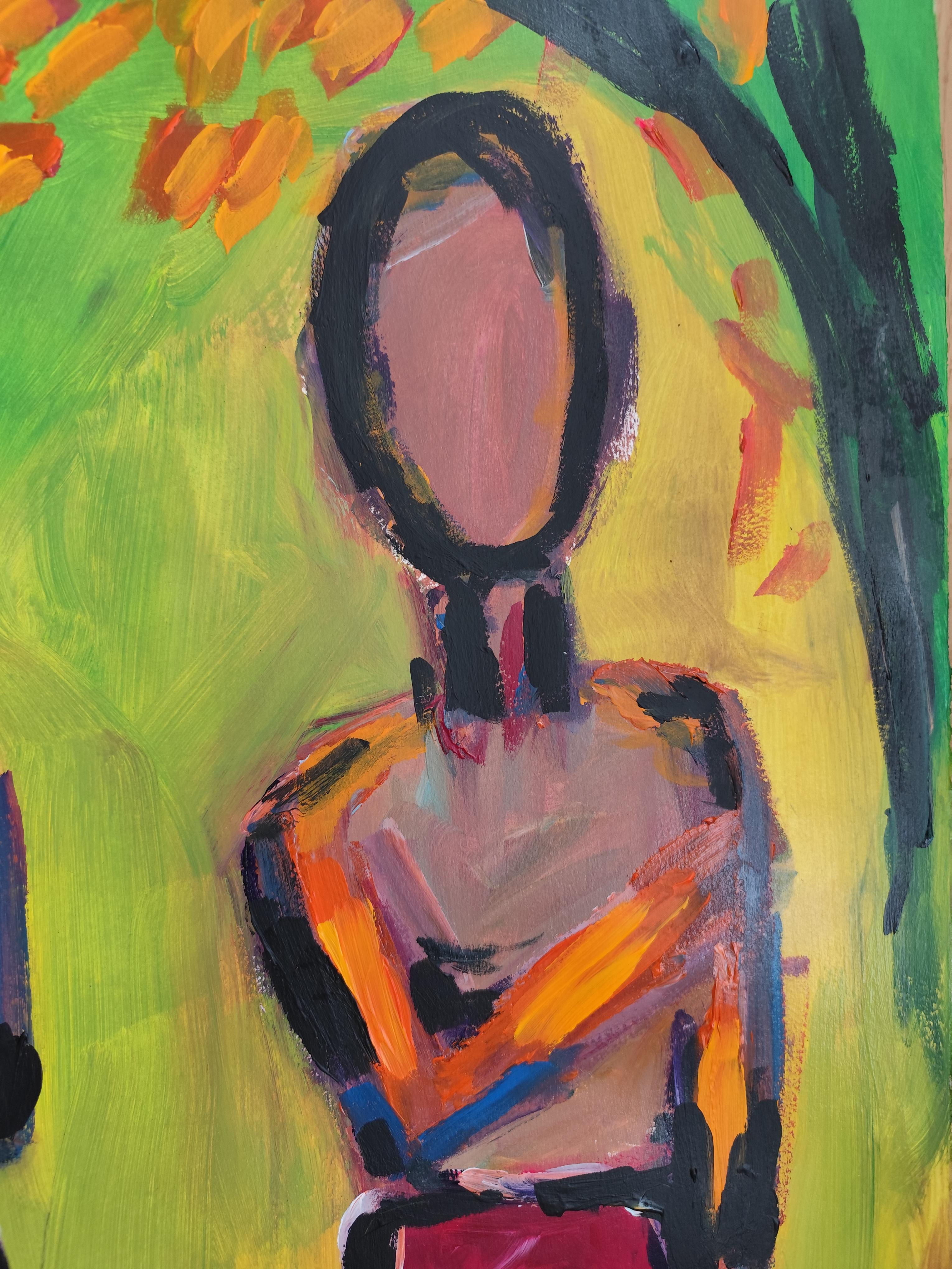 Contemporary large abstract figurative painting  of figures 