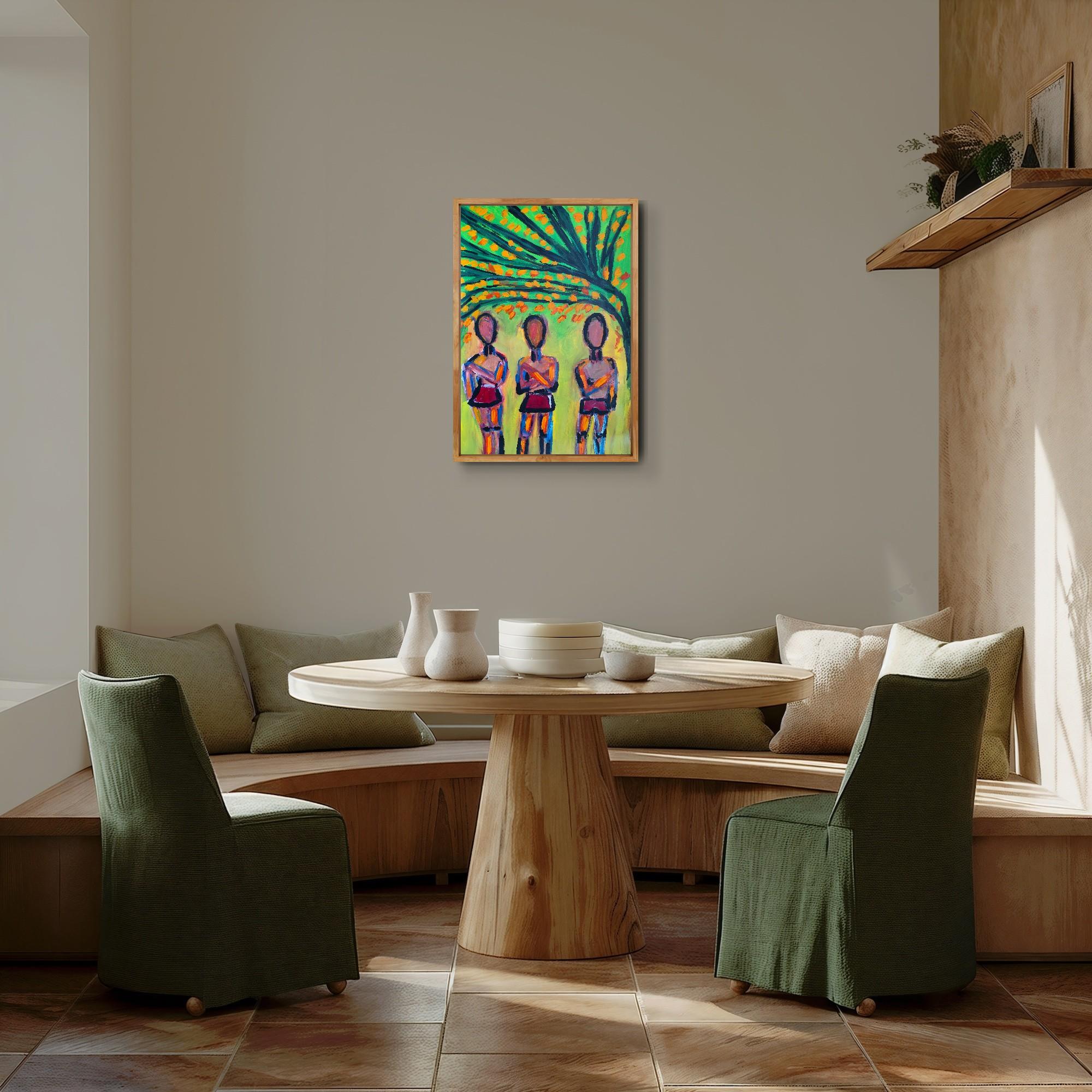 Contemporary large abstract figurative painting  of figures 