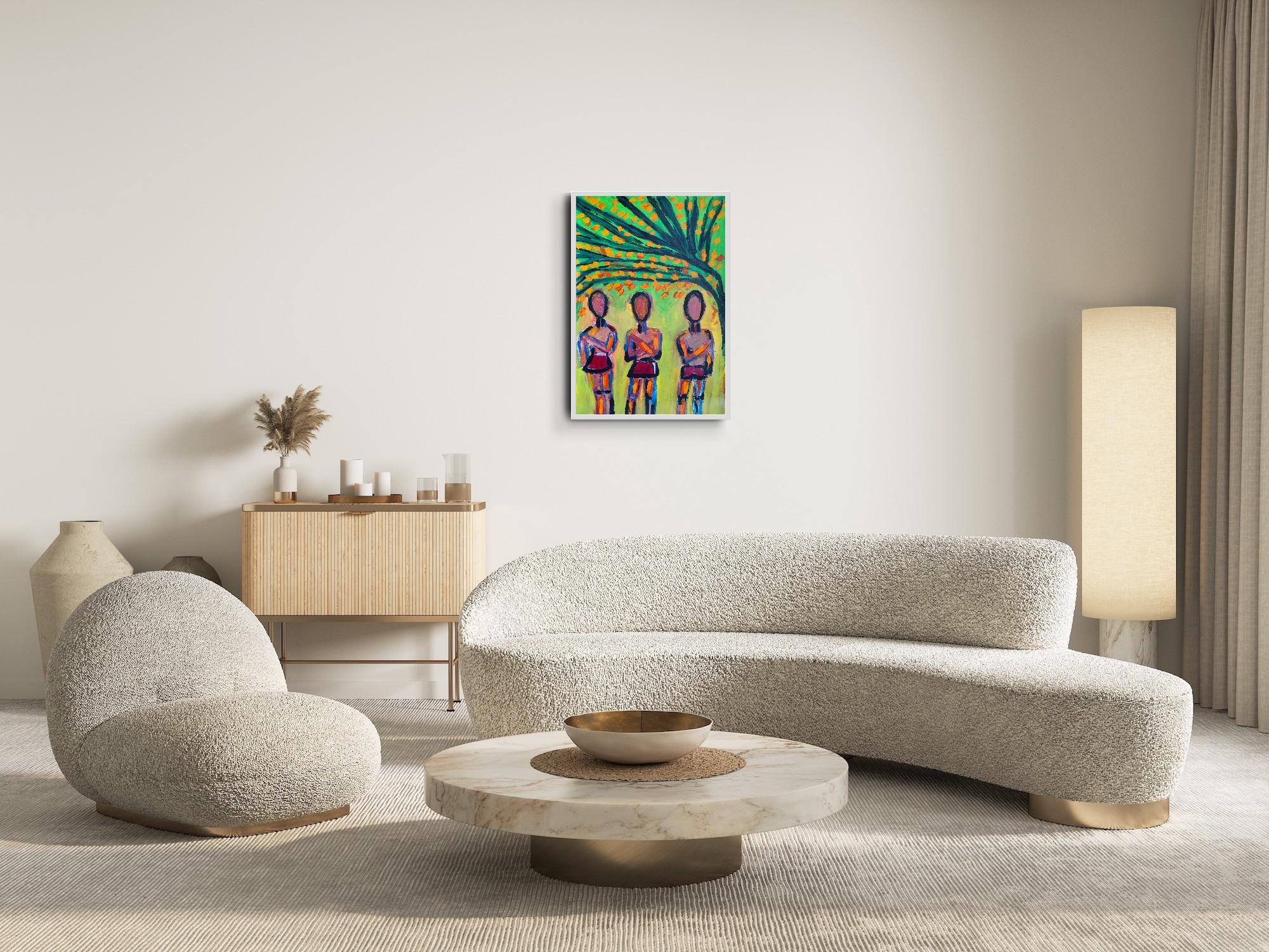 Contemporary large abstract figurative painting  of figures 