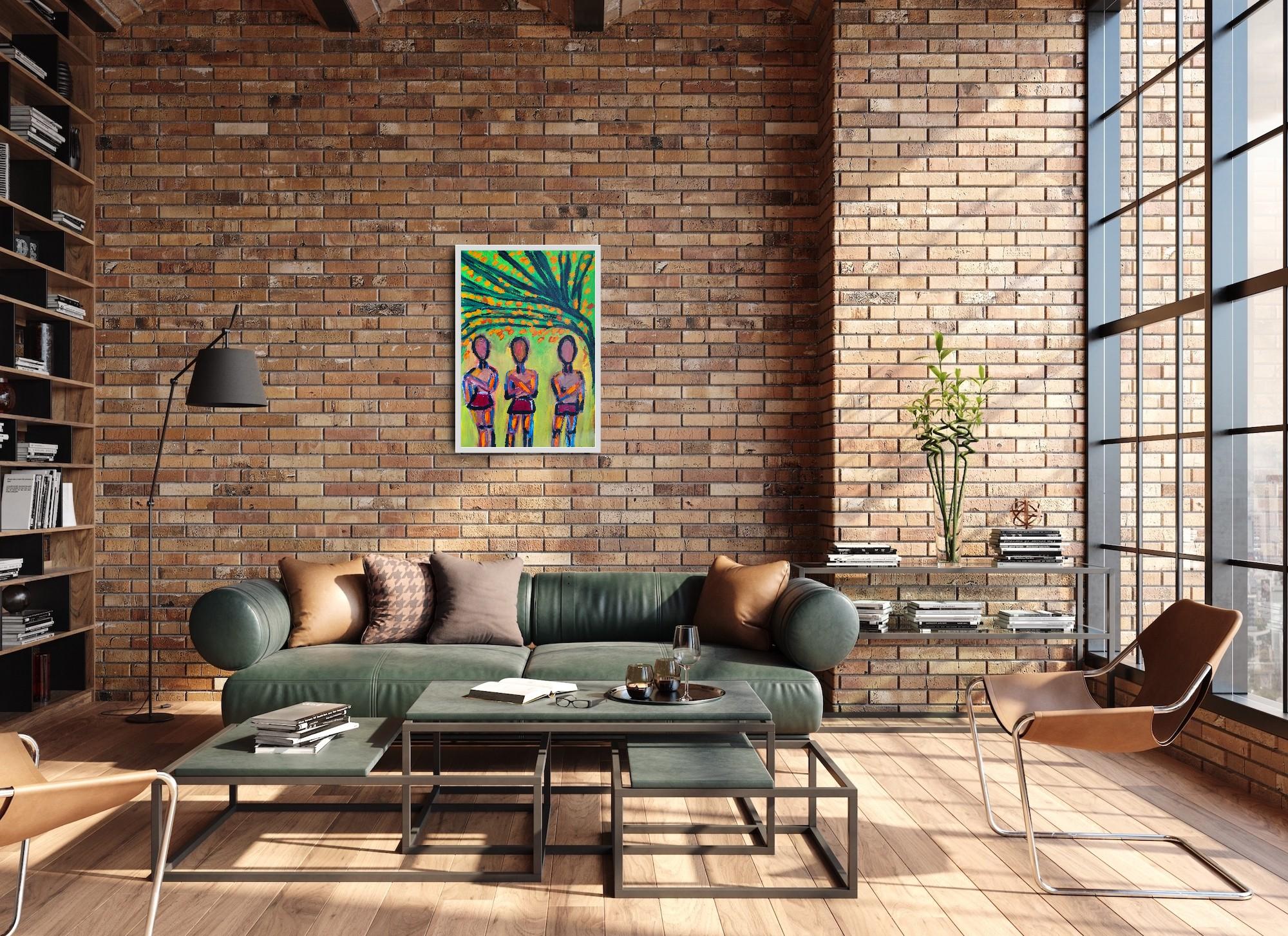 Contemporary large abstract figurative painting  of figures 