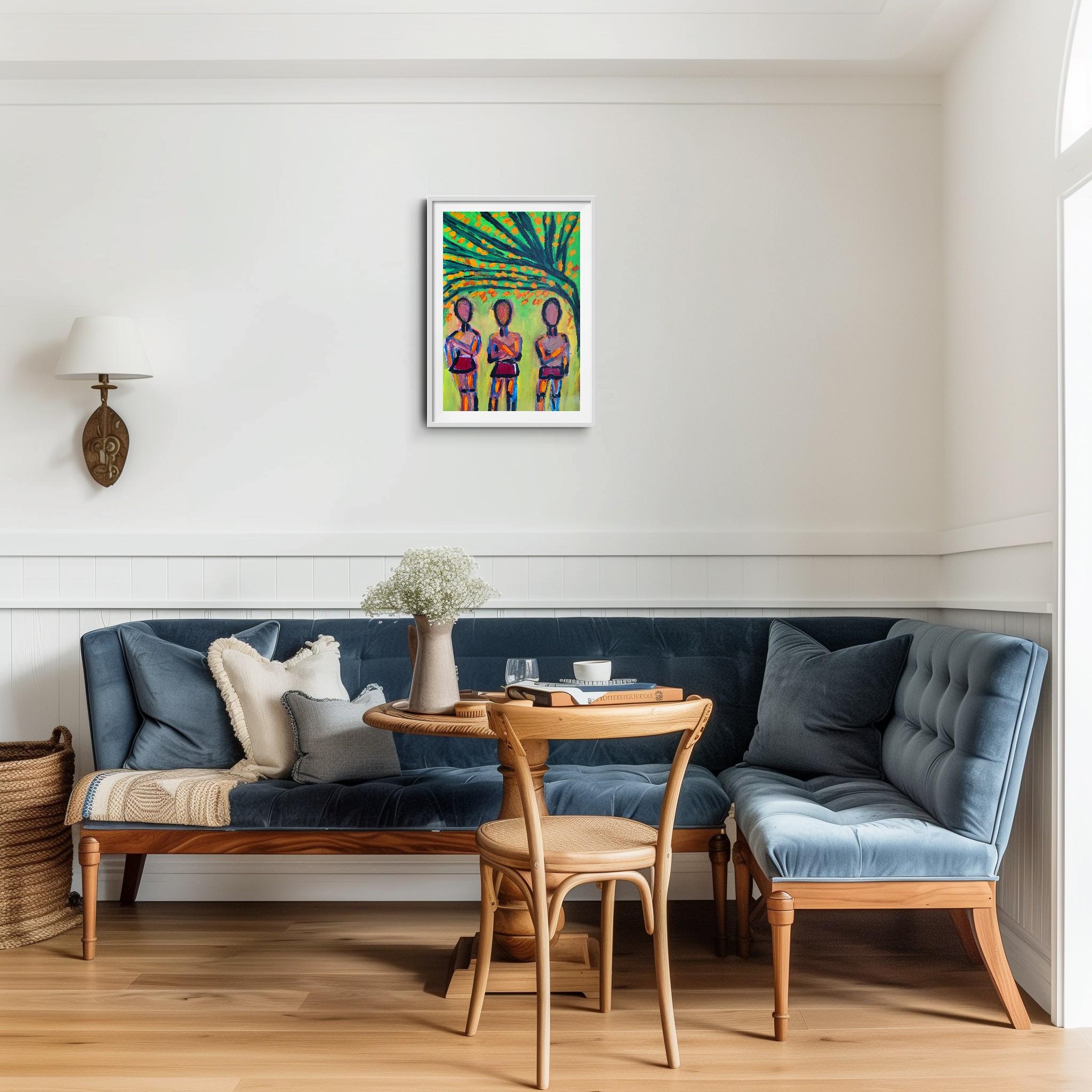 Contemporary large abstract figurative painting  of figures 